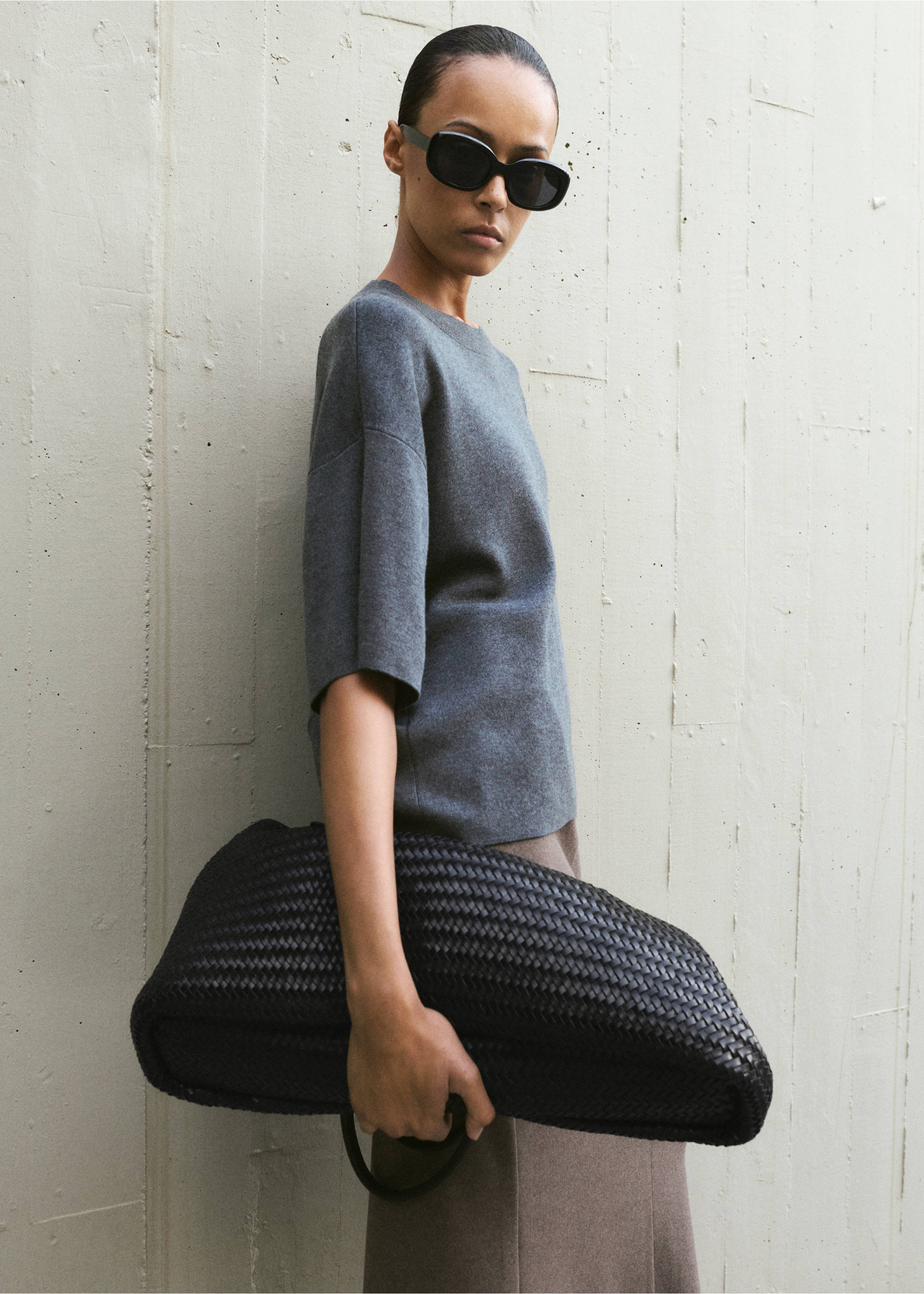 超大短袖毛衣 - null, 深灰色. Ref: 27054089-00.