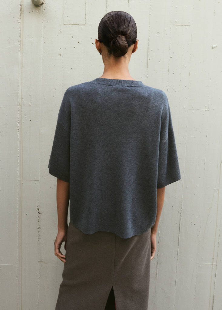 Oversize short sleeve sweater — Charcoal
