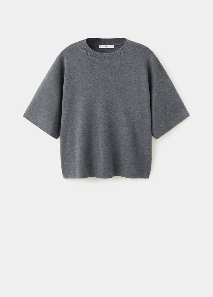 Oversize short sleeve sweater — Charcoal