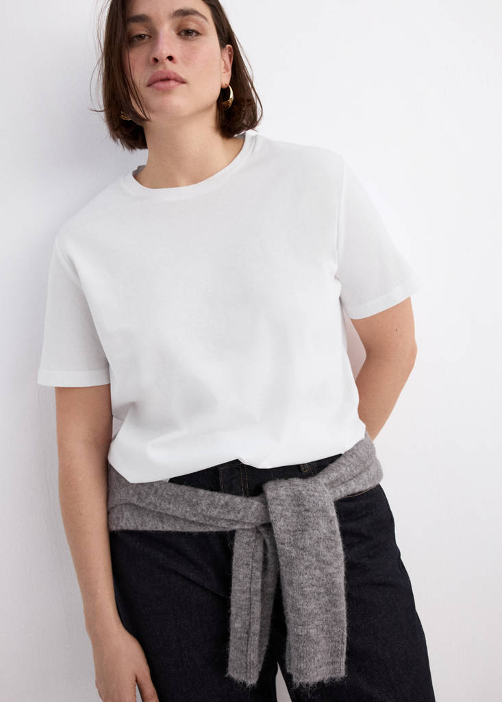 Short-sleeved cotton t-shirt — White