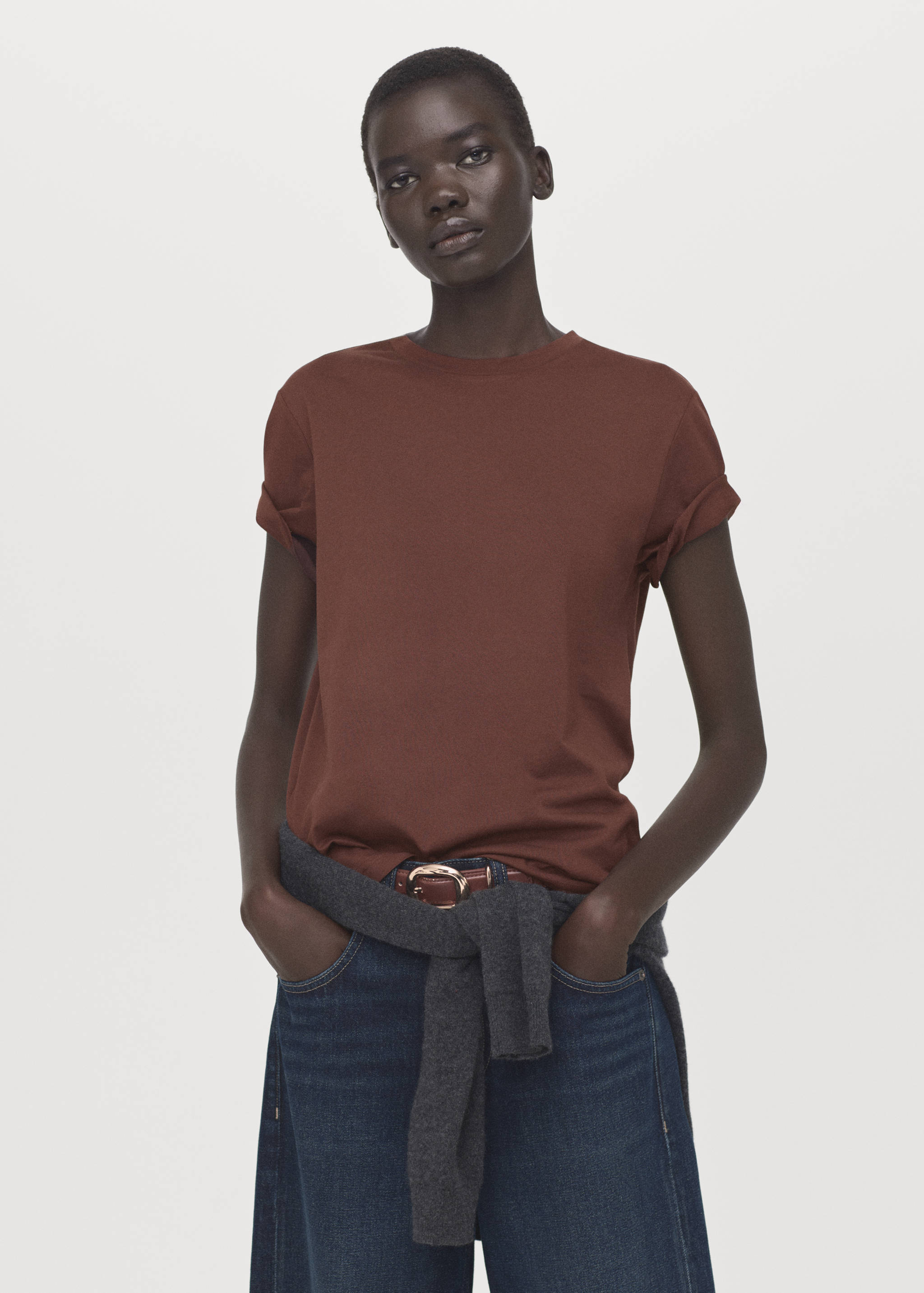 Short-sleeved cotton t-shirt - Medium plane