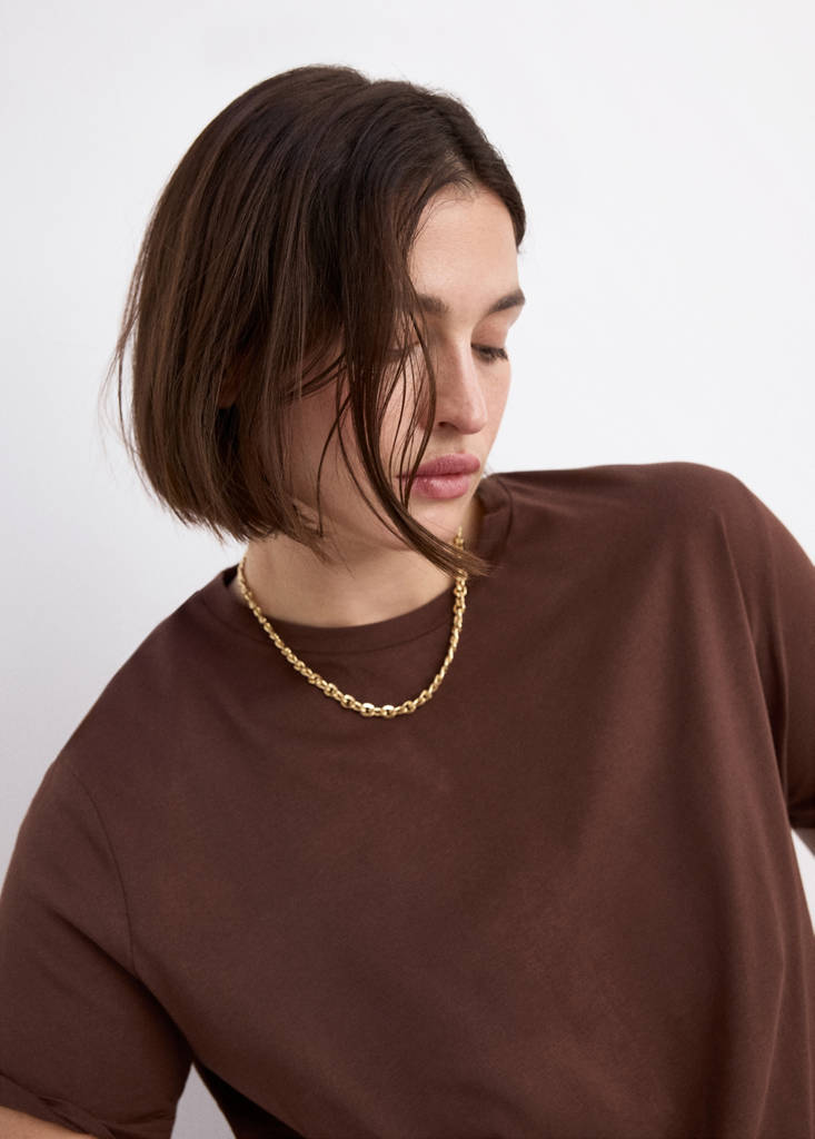 Short-sleeved cotton t-shirt — Russet