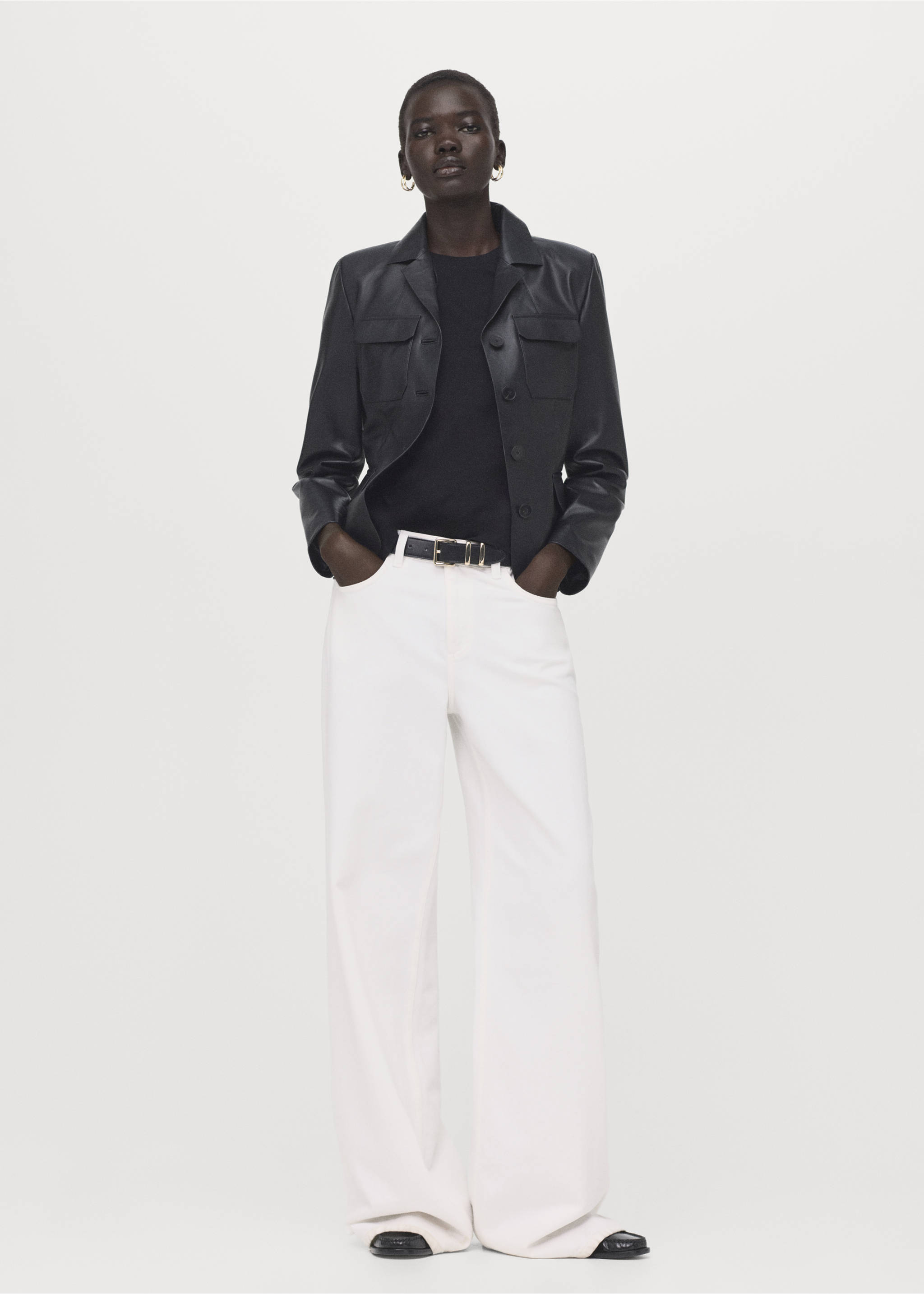 T-shirt coton manches courtes - Plan général, Noir. Ref: 27054090-00.