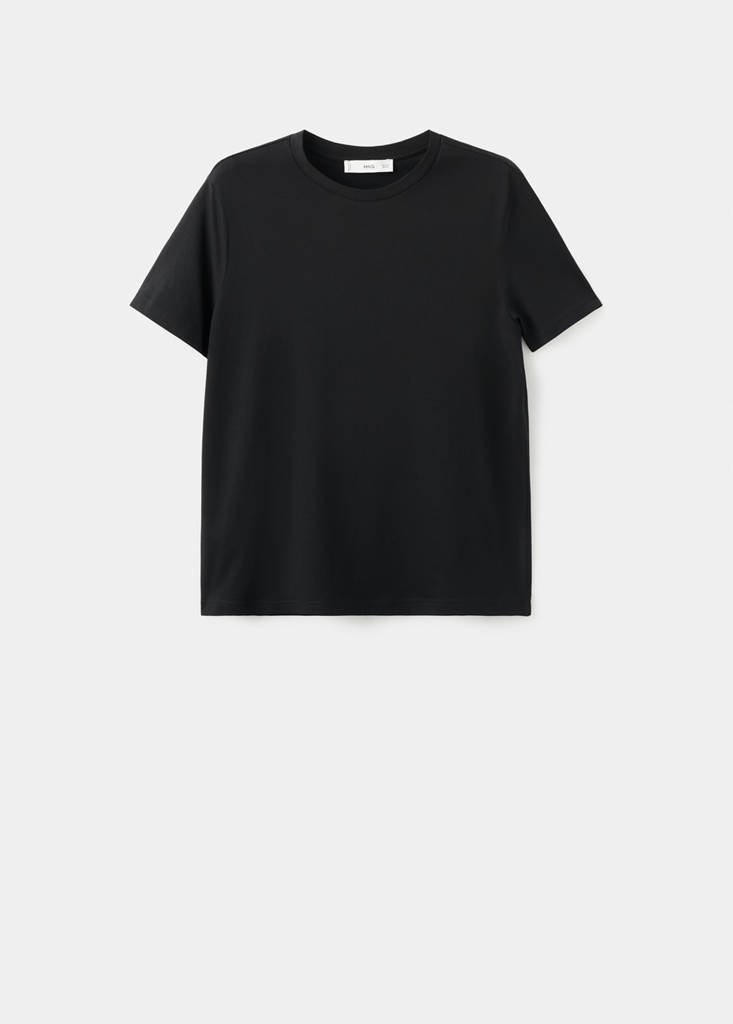 Short-sleeved cotton t-shirt — Black