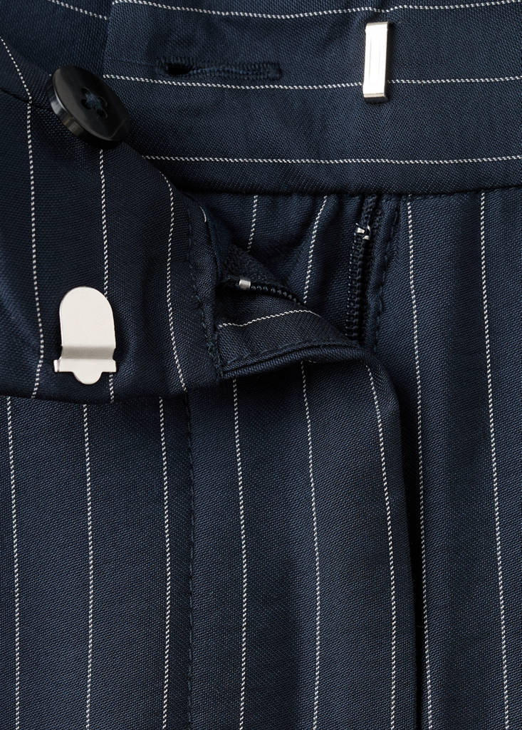 Pinstripe wide leg trousers — Navy