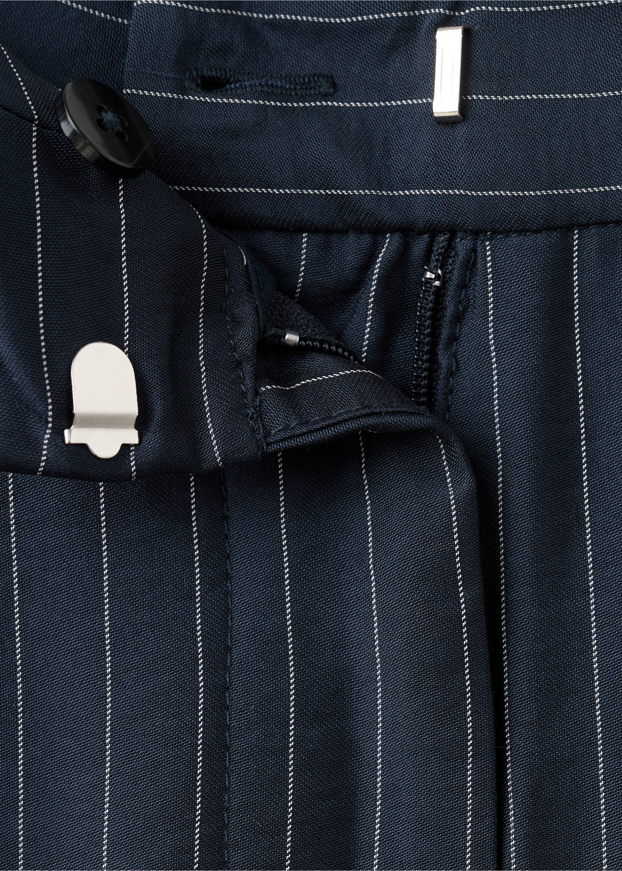 Pantalon wide leg à rayures tennis en contraste - Détail de l'article 8, Bleu marine. Ref: 27054091-00.