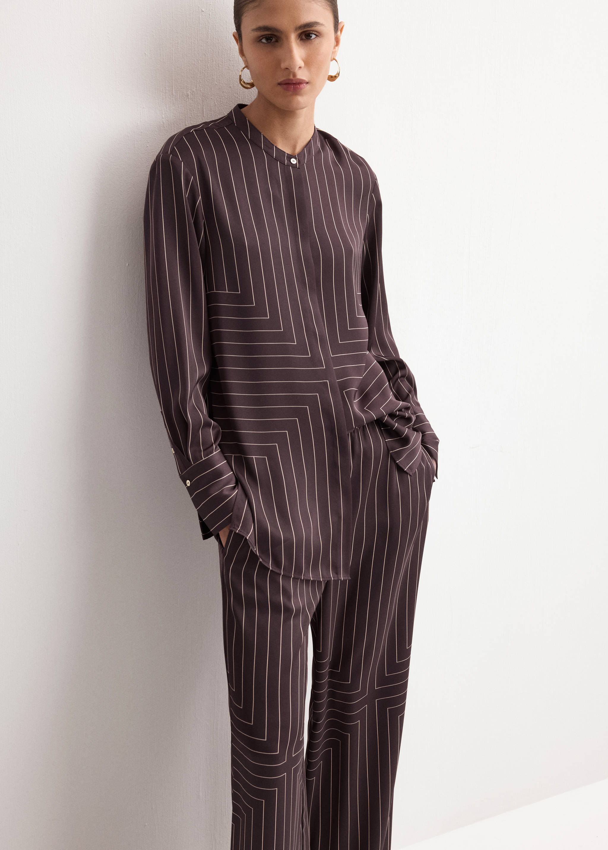 Pantaloni satinati stampa geometrica - Dettaglio dell'articolo 1