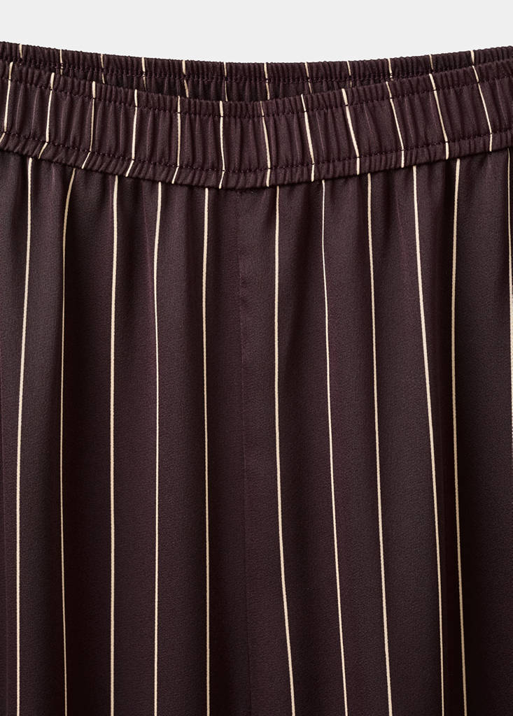 Geometric-print satin trousers — Chocolate