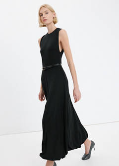 Flared cotton dress — Black 1