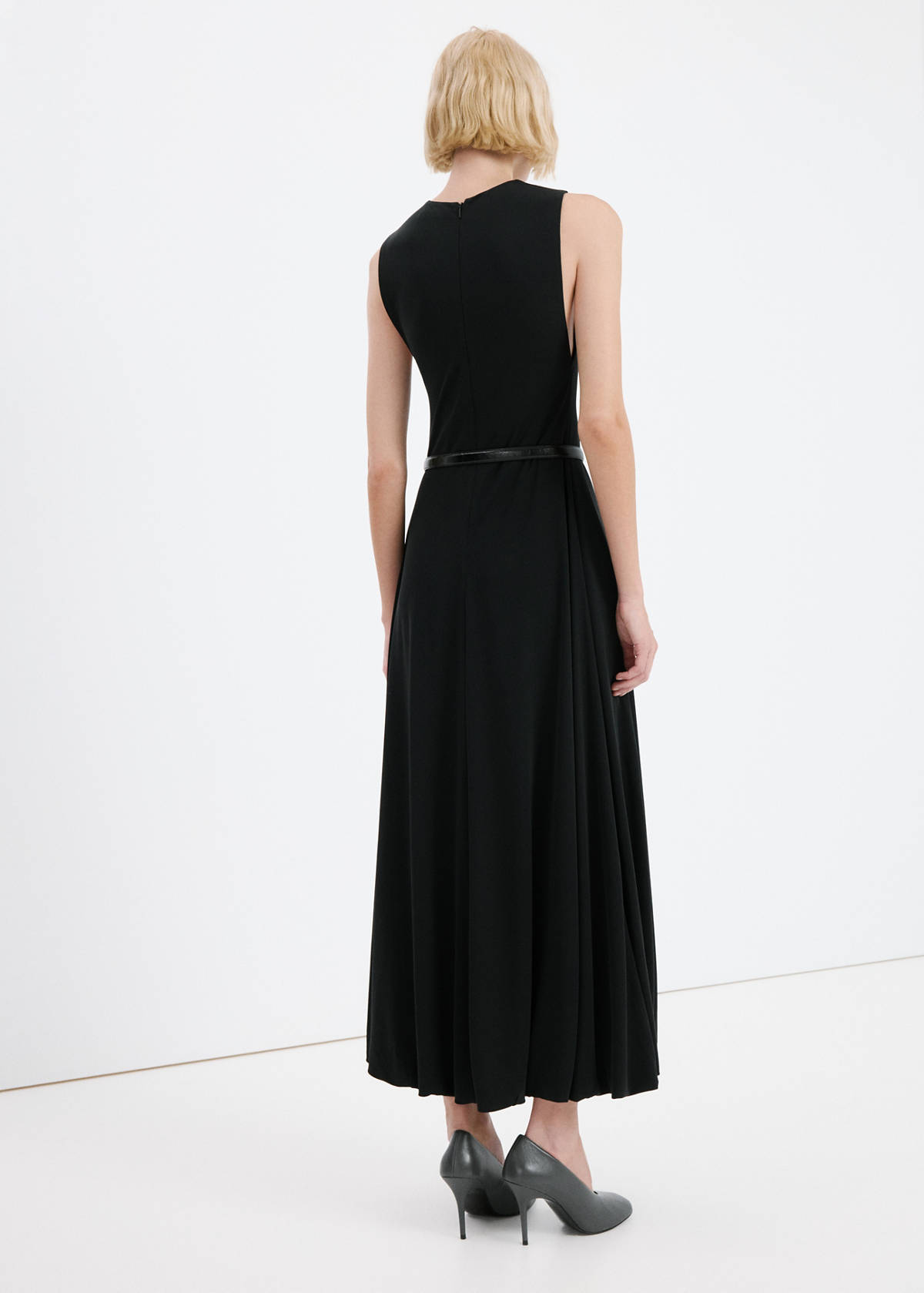 Flared cotton dress — Black