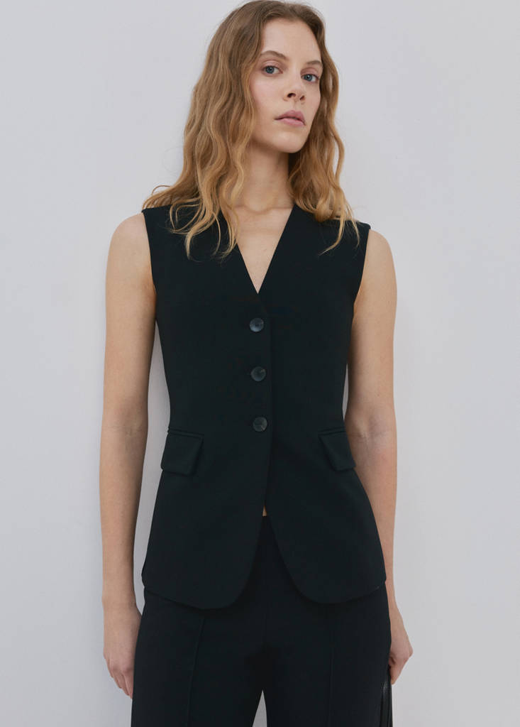Fitted suit waistcoat