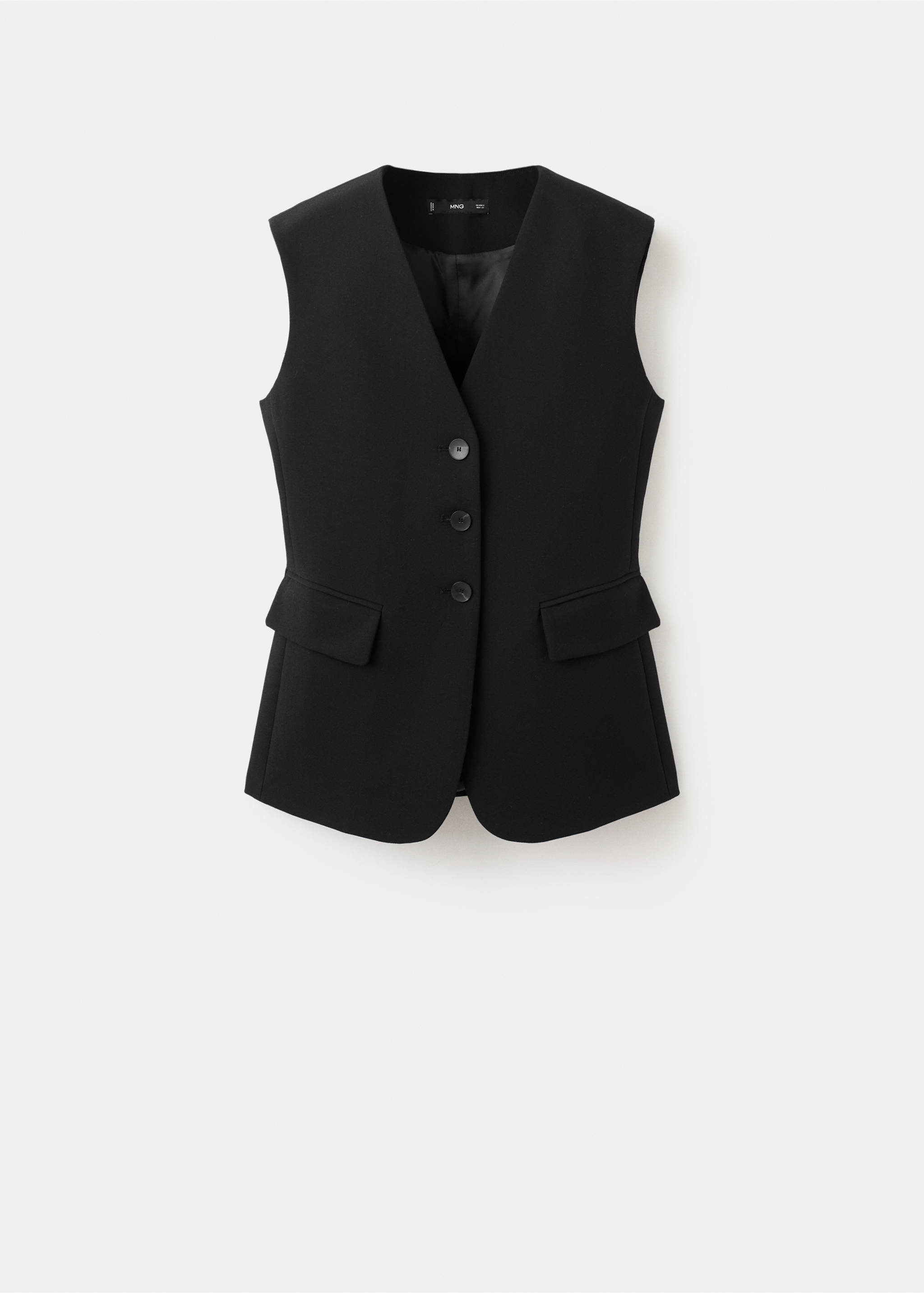 Fitted suit waistcoat - Article without model, Black. Ref: 27054094-00.