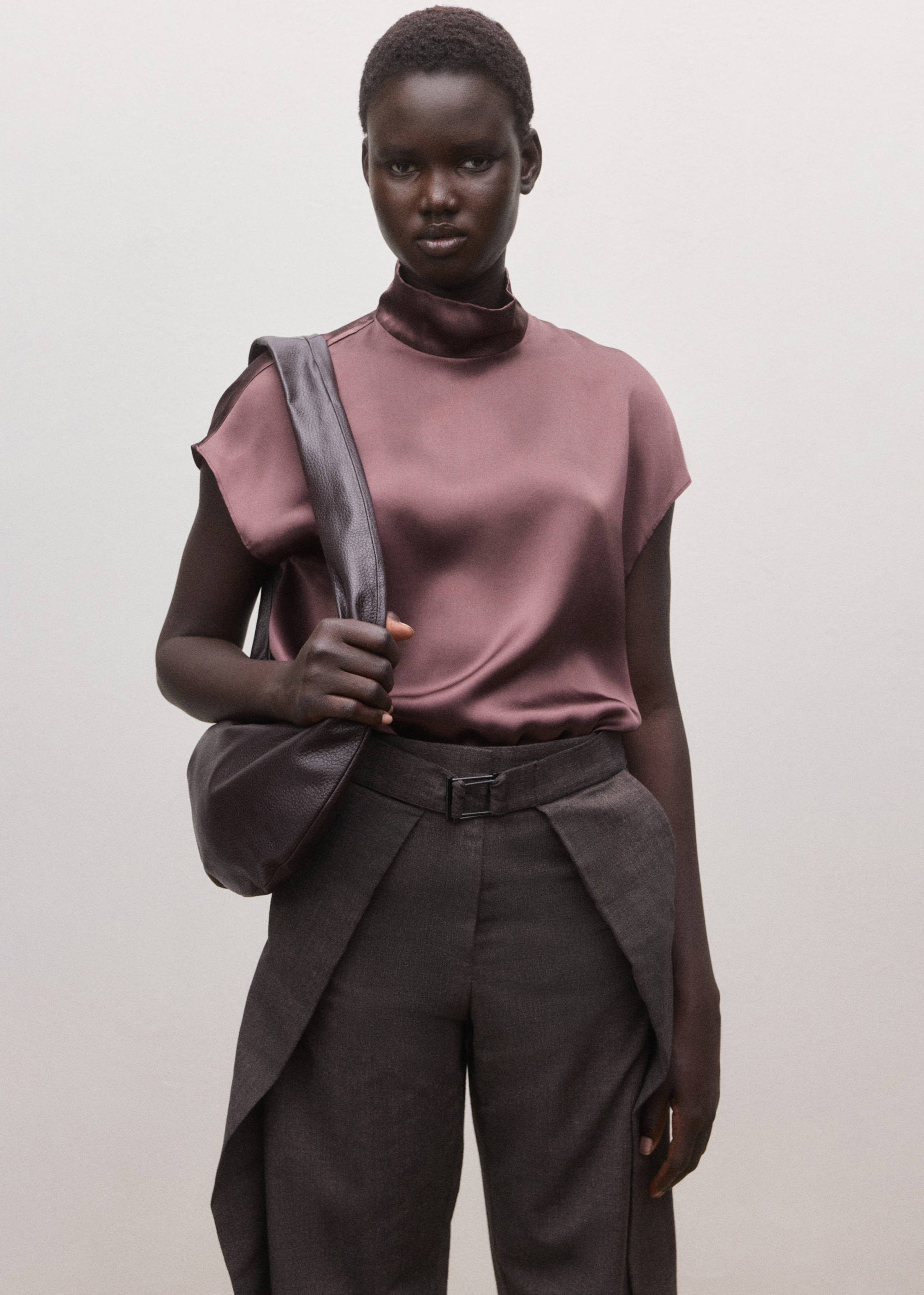 100% satin silk blouse - Medium plane