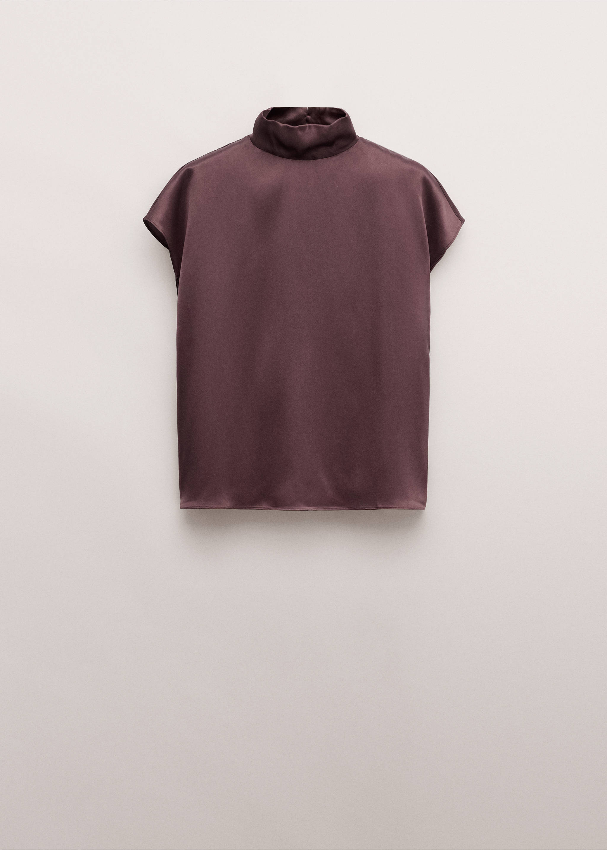 100% satin silk blouse - Article without model, Burgundy. Ref: 27054095-00.