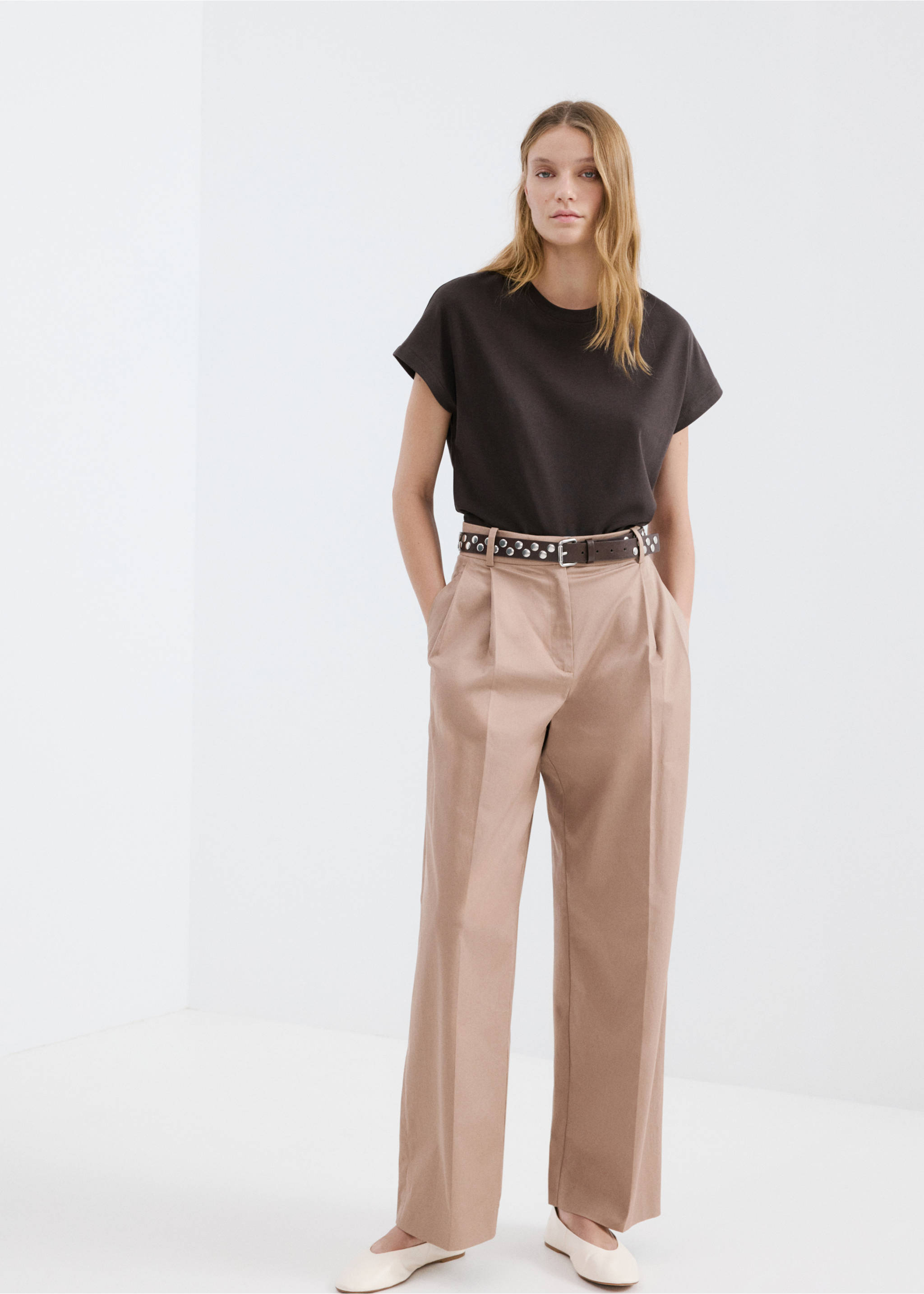 Short-sleeved cotton t-shirt - General plane, Brown. Ref: 27054096-00.