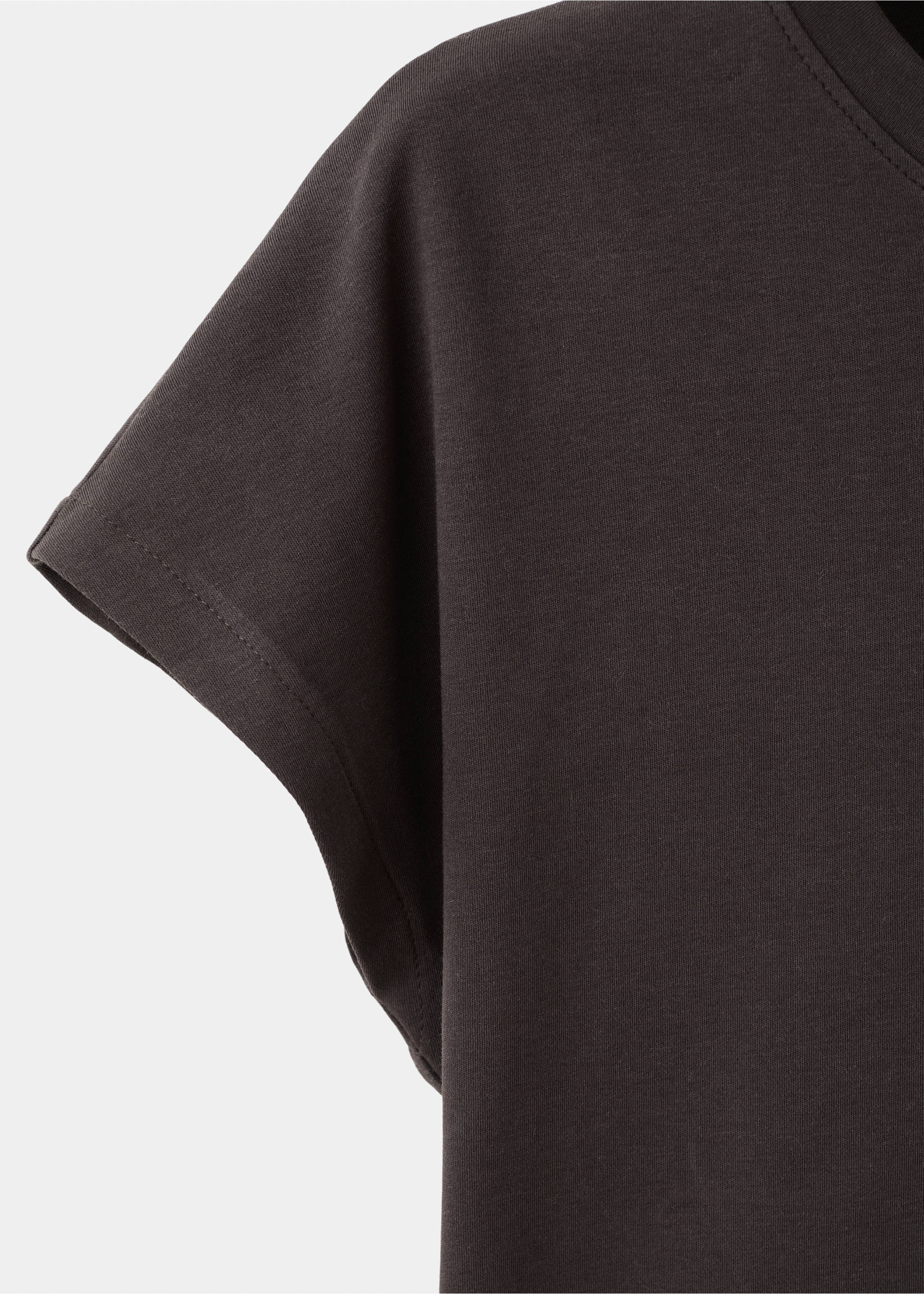 Short-sleeved cotton t-shirt - Details of the article 8, Brown. Ref: 27054096-00.