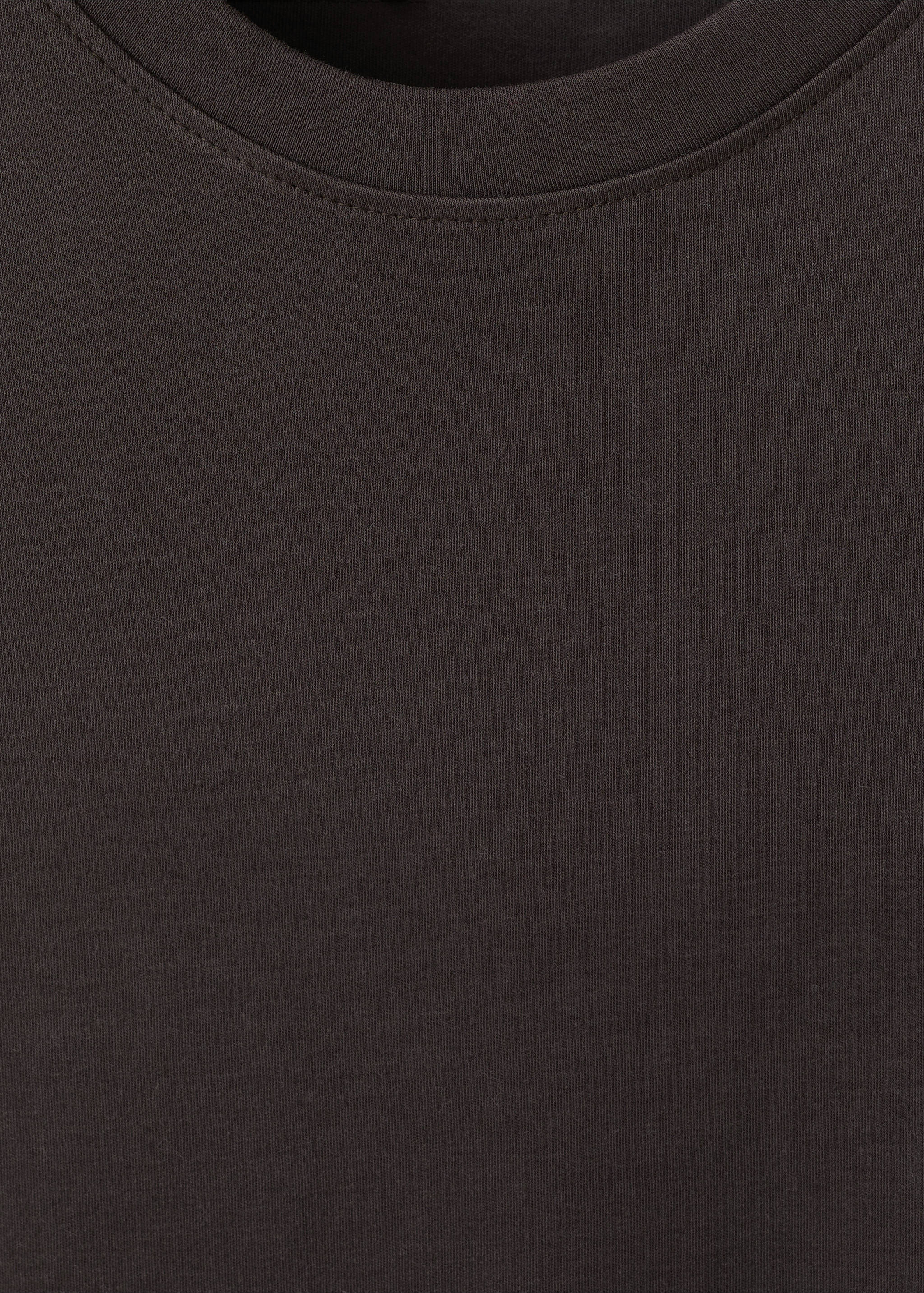Short-sleeved cotton t-shirt - Details of the article 0, Brown. Ref: 27054096-00.