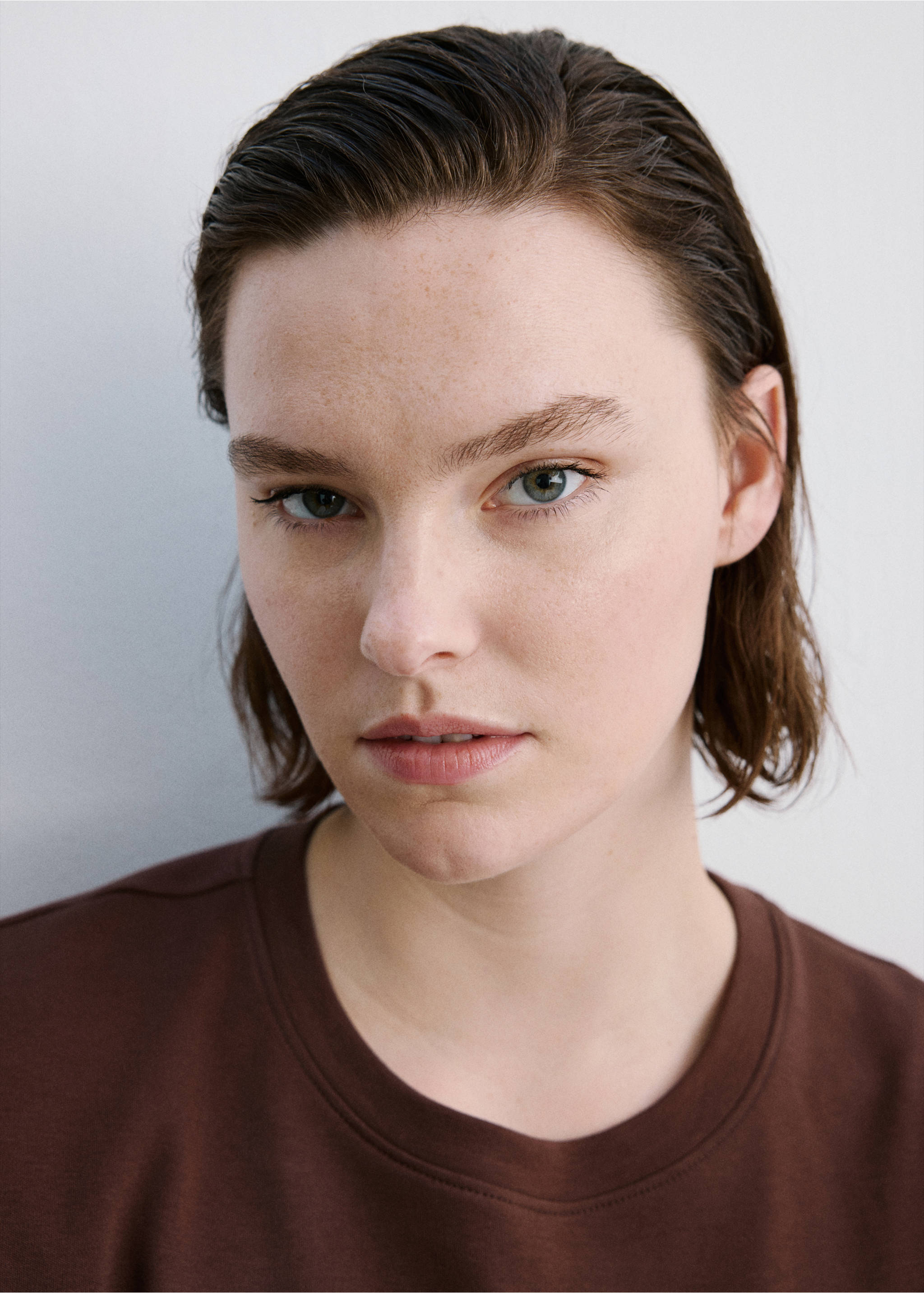 Short-sleeved cotton t-shirt - Details of the article 4, Russet. Ref: 27054096-00.