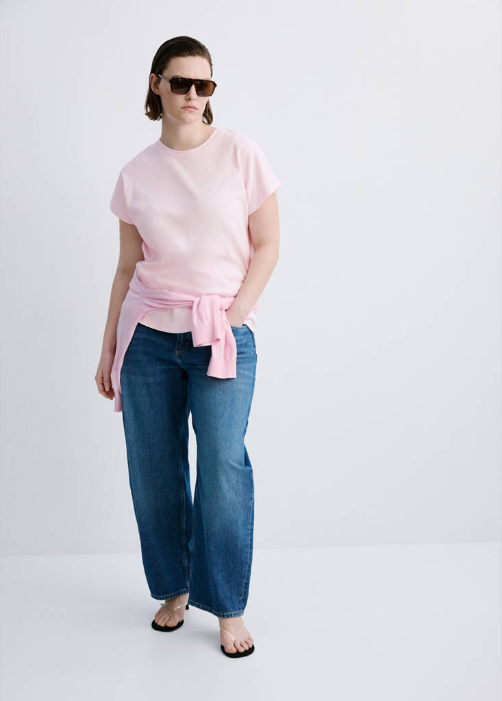 Short-sleeved cotton t-shirt — Pastel Pink