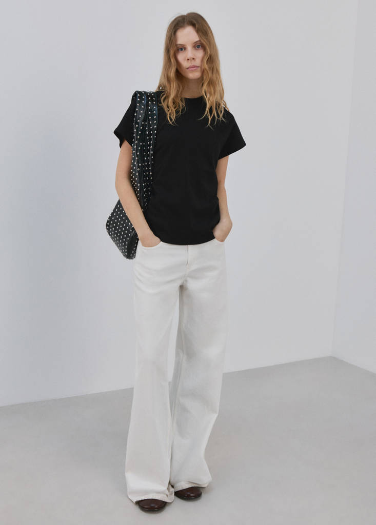 Short-sleeved cotton t-shirt — Black