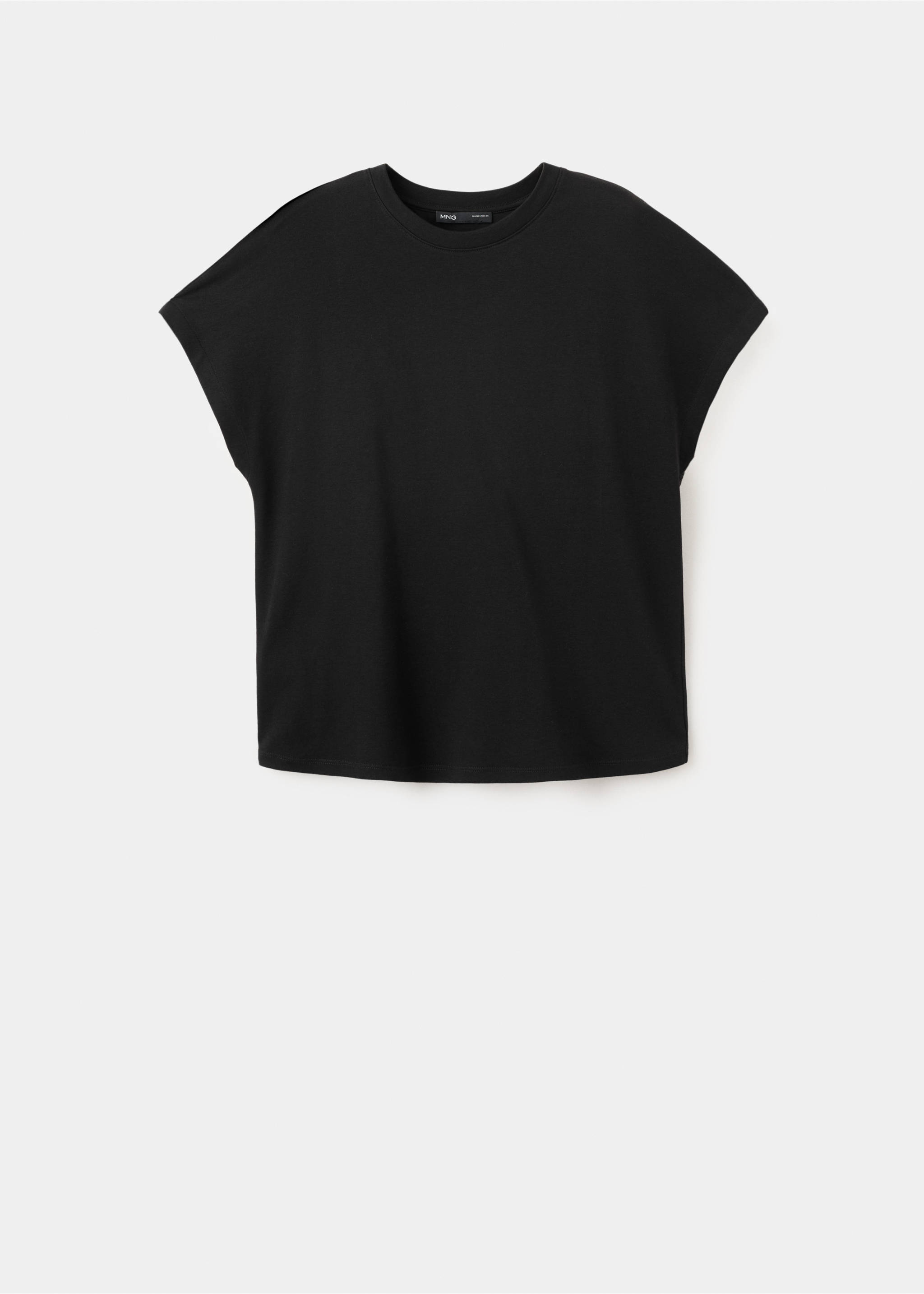 Short-sleeved cotton t-shirt - Article without model, Black. Ref: 27054096-00.