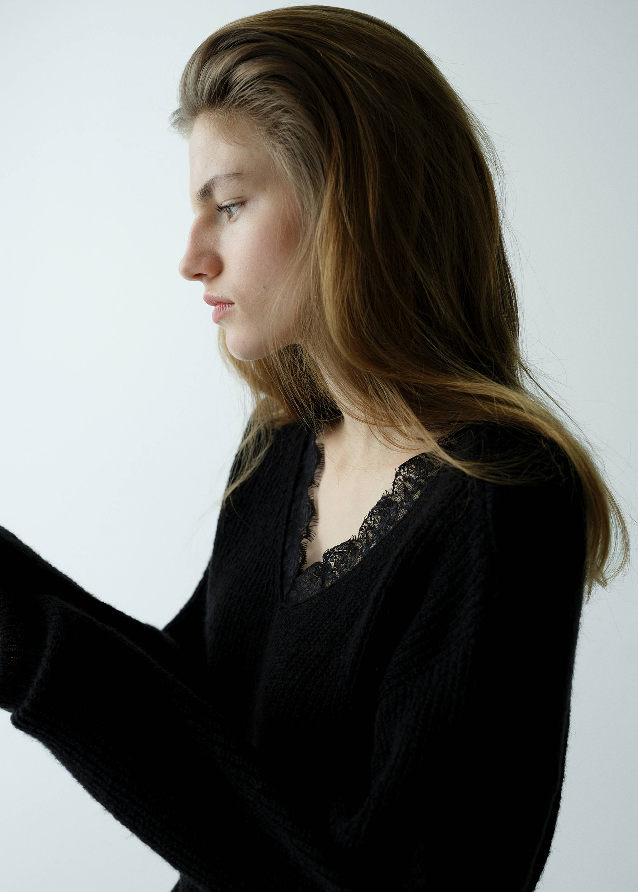 Jumper with lace detail - Details of the article 1