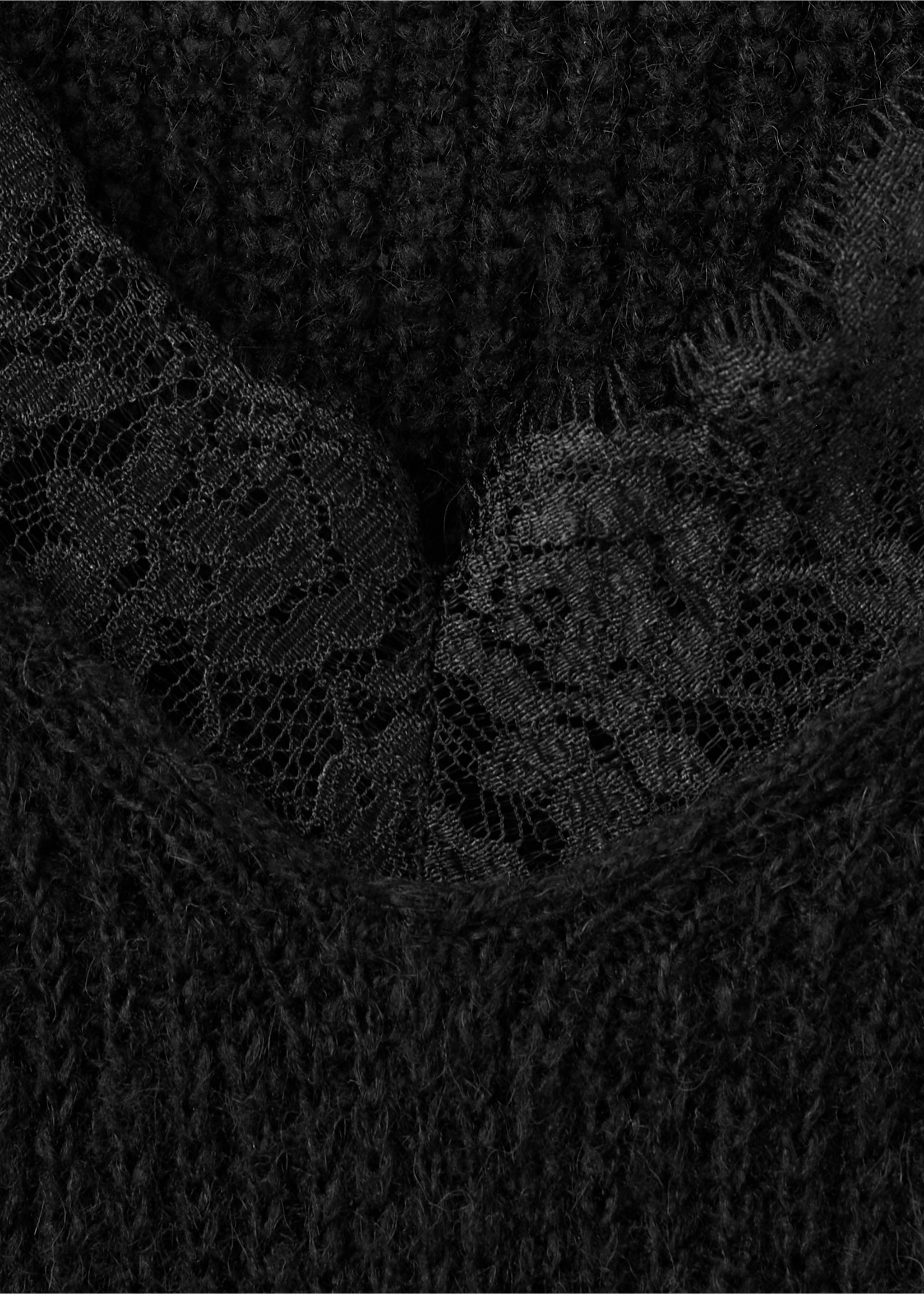 Jumper with lace detail - Details of the article 8, Black. Ref: 27054097-00.
