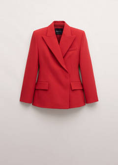 Fitted double-breasted blazer — Red 13