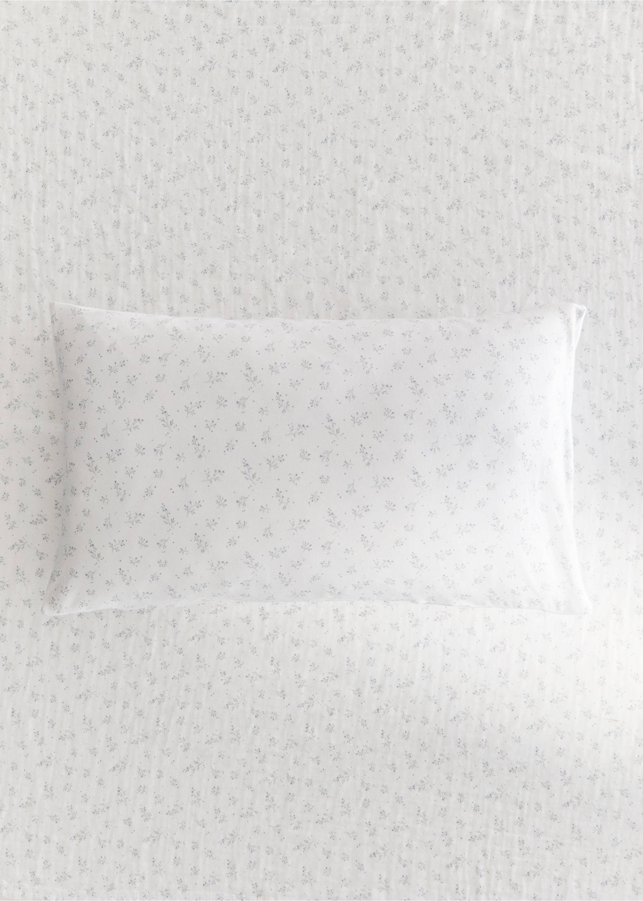 Детска калъфка за възглавница от памук с флорални мотиви 30x50 см - Обща равнина, Бяло. Ref: 27054102-00.