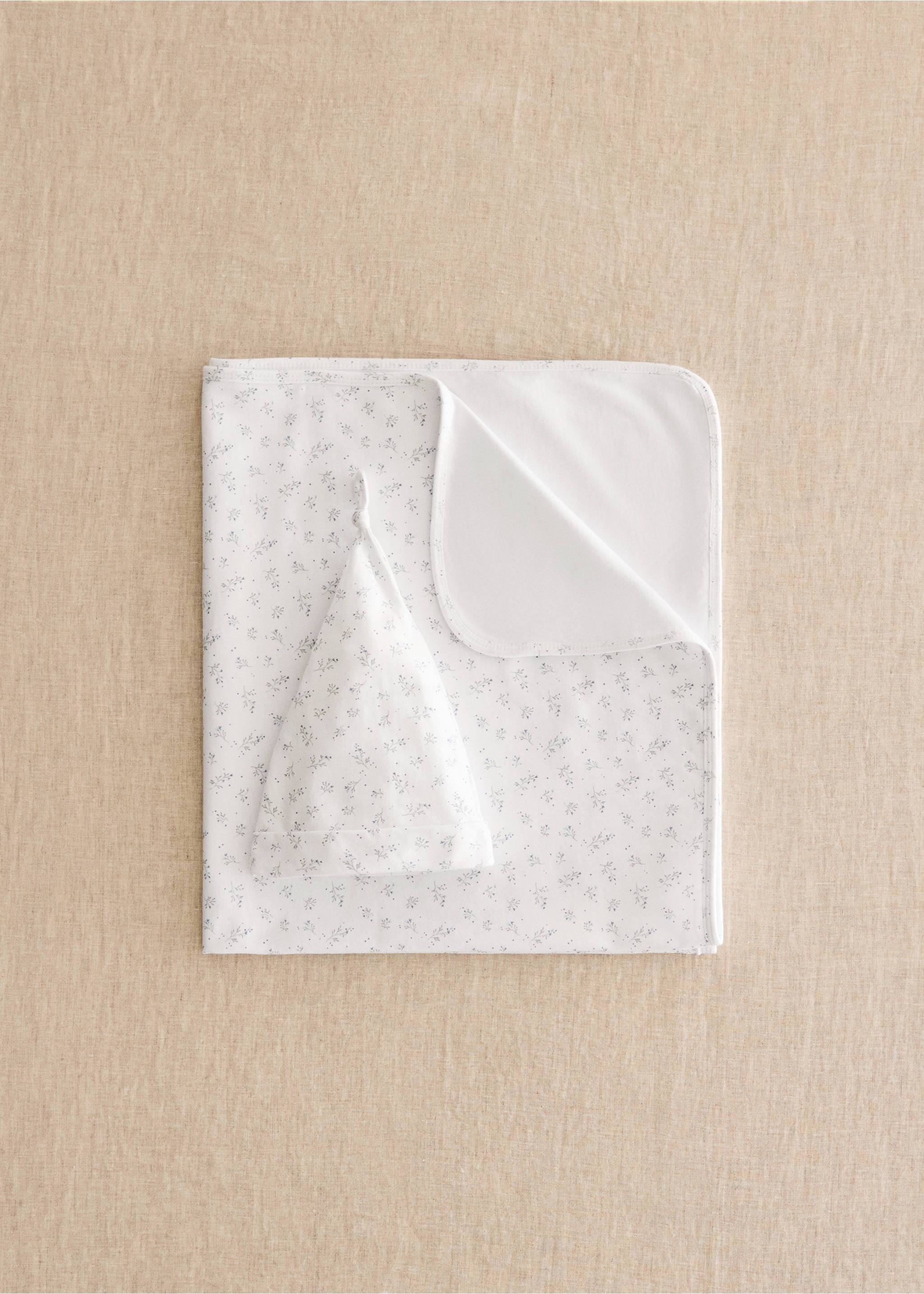 Pack arrullo gorro cotó flors - Pla general, Blanc. Ref: 27054103-00.