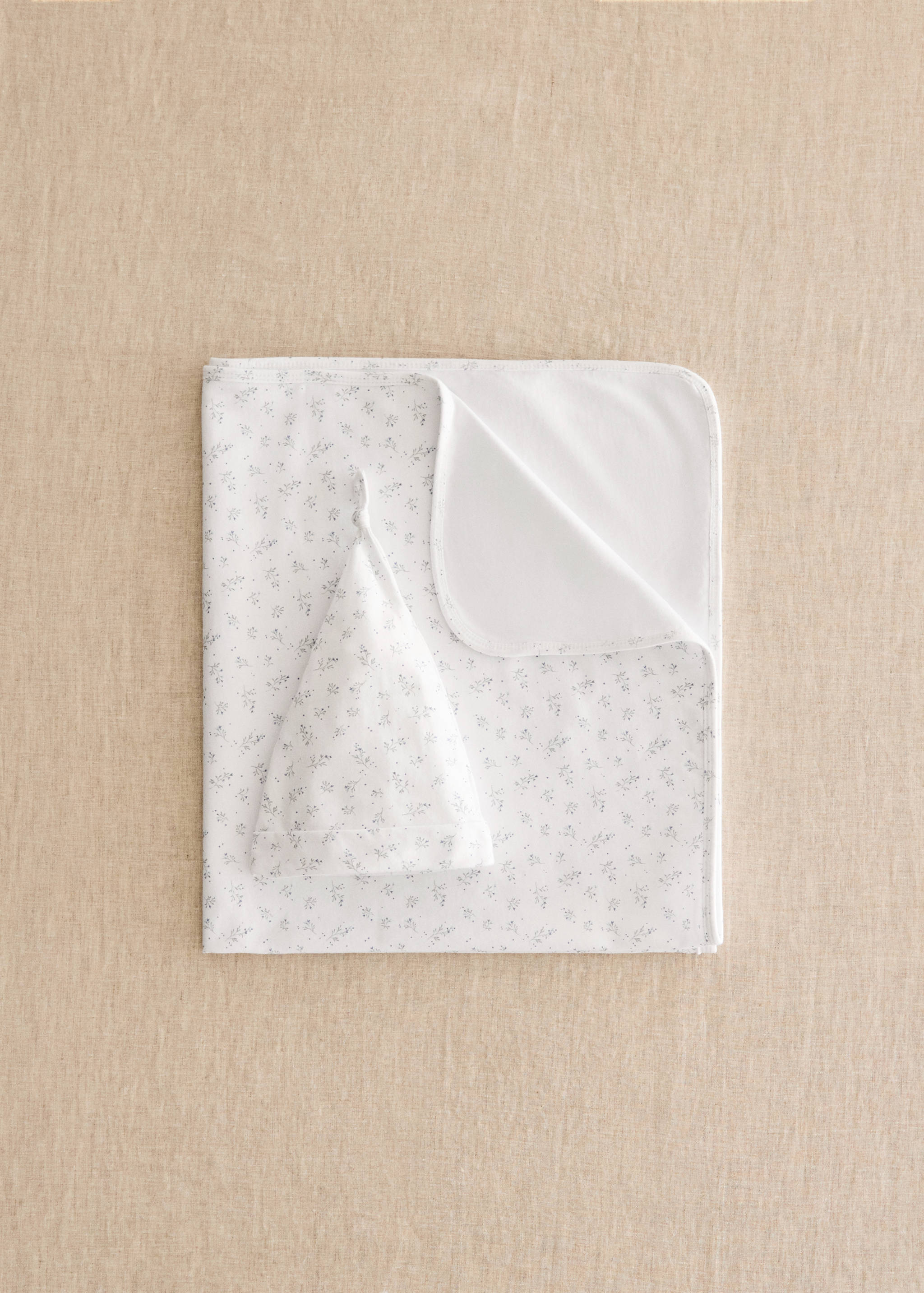 Pack arrullo gorro cotó flors - Pla general