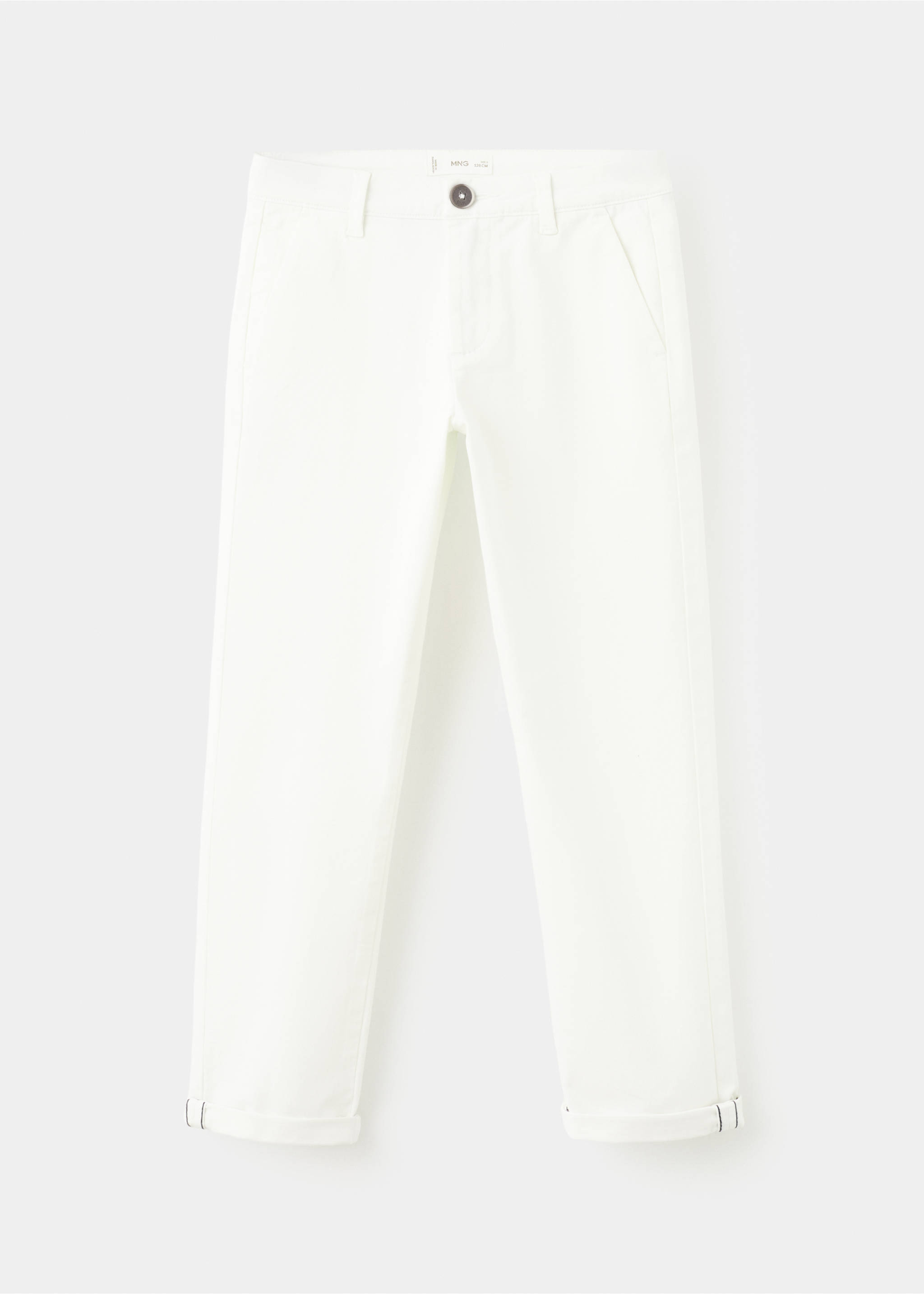 Chino trousers with turn-up hem - Article without model, White. Ref: 27054403-00.