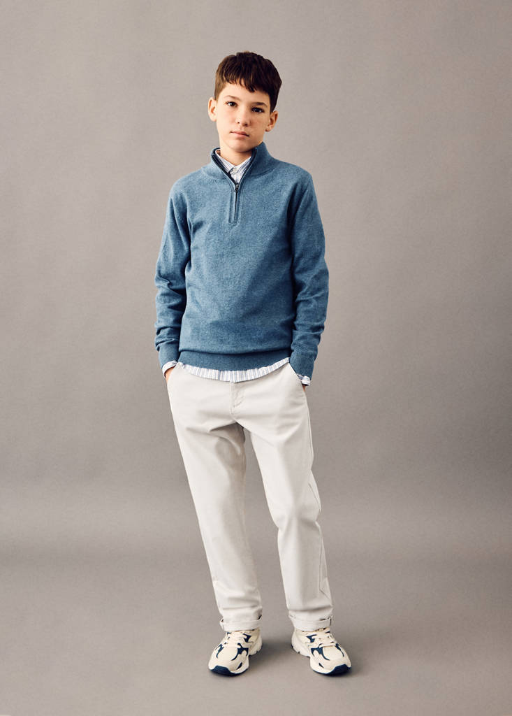MANGO KIDS - Pantalon chino avec ourlet gris glacé - 11 - Garçon