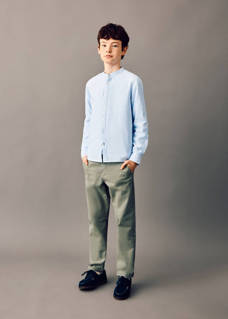 MANGO KIDS - Pantalon chino avec ourlet kaki - 7 - Garçon