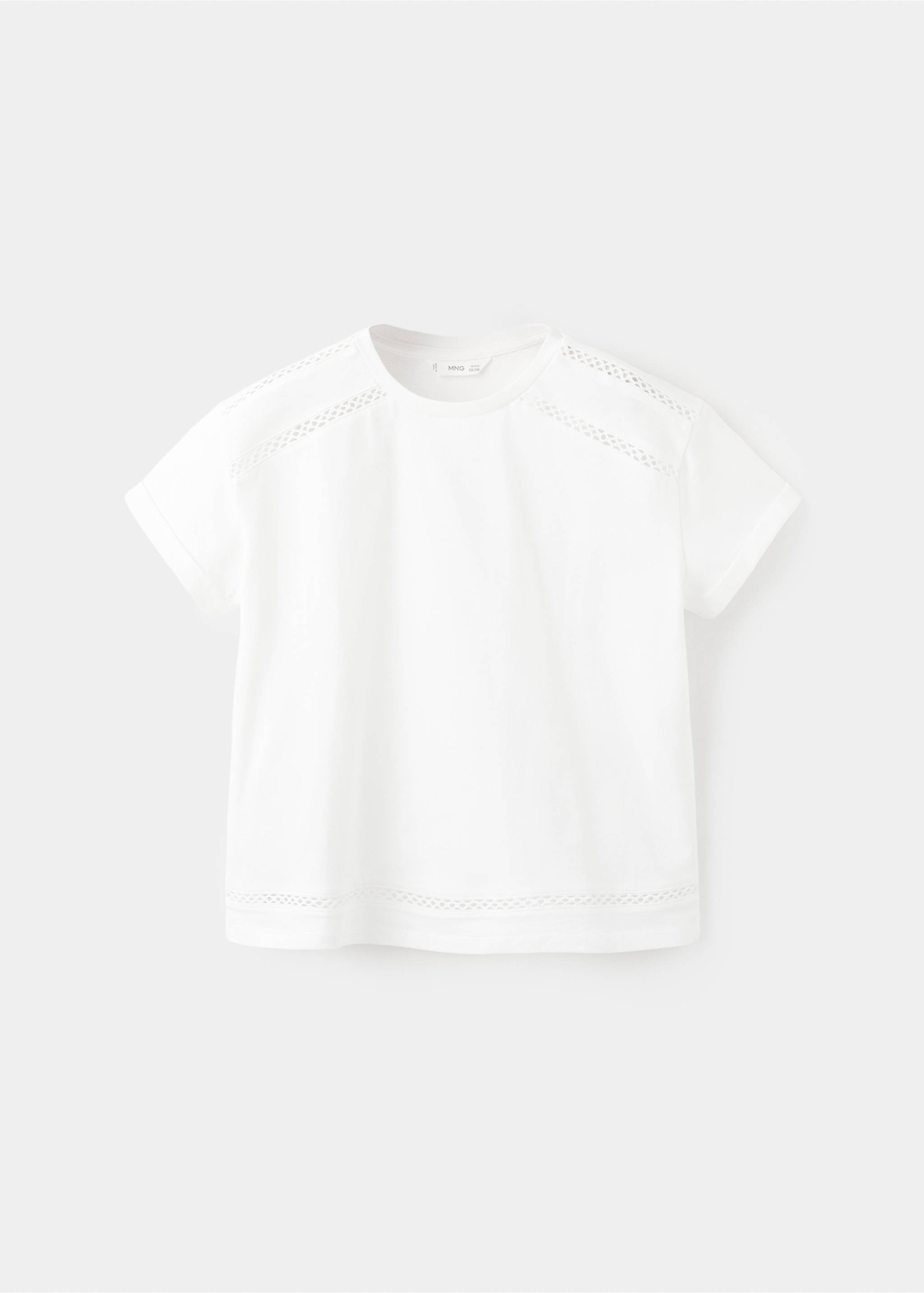 Openwork details T-shirt - Article without model, Off White. Ref: 27054407-00.