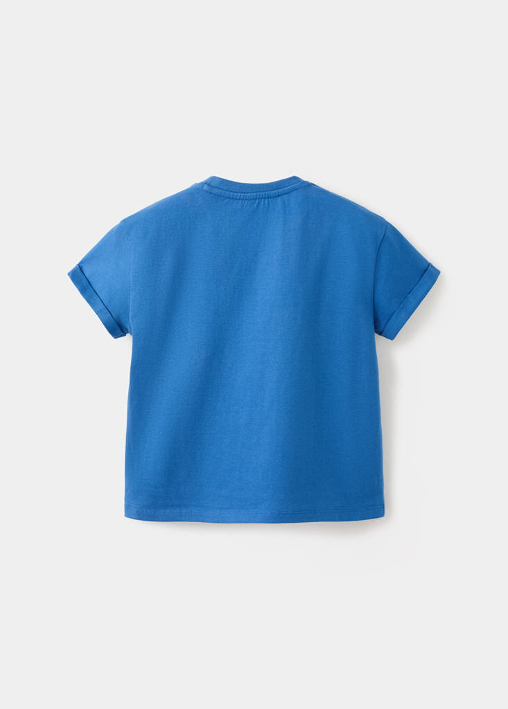 Openwork details T-shirt — Vibrant blue