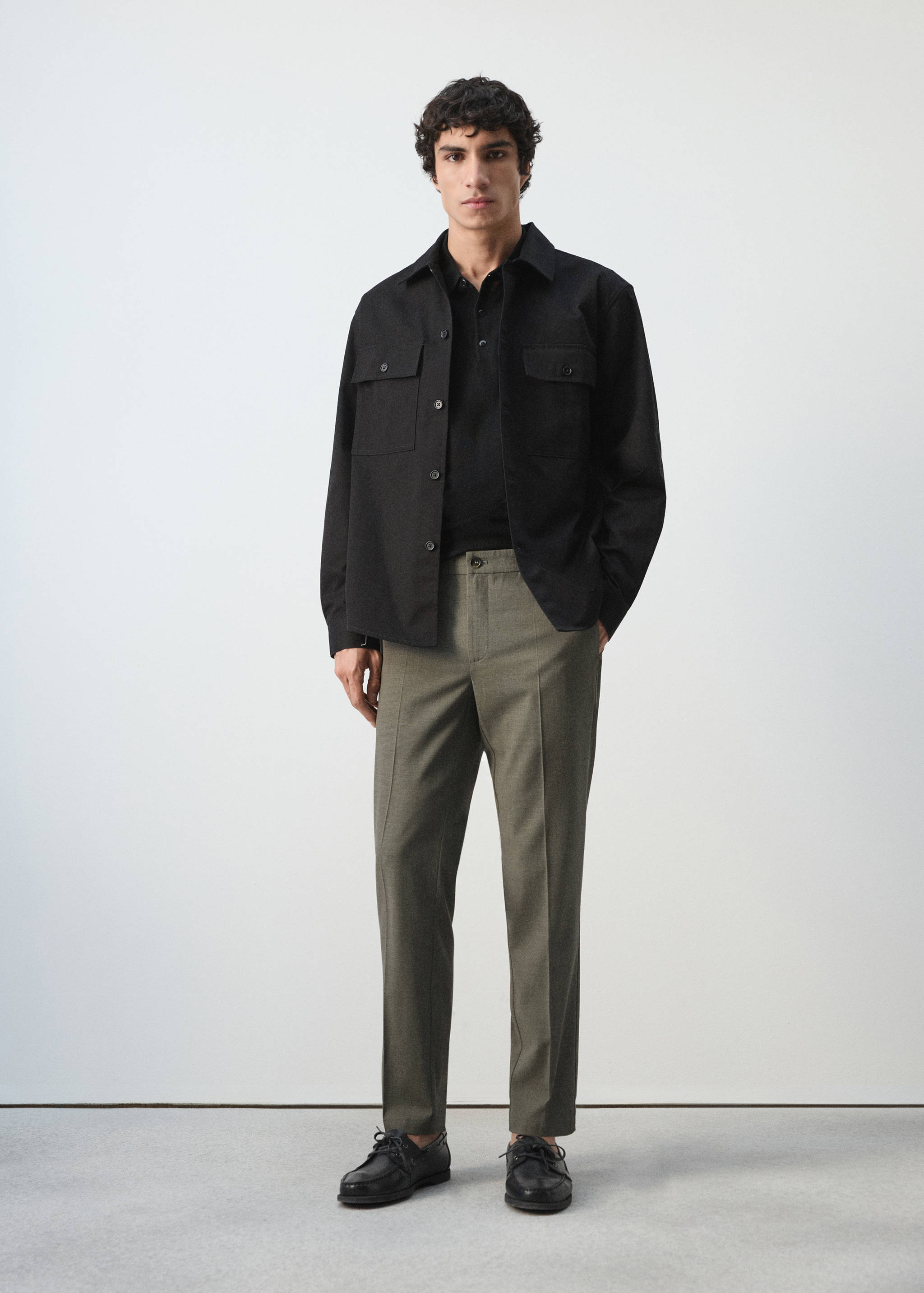 Cropped slim fit trousers - General plane
