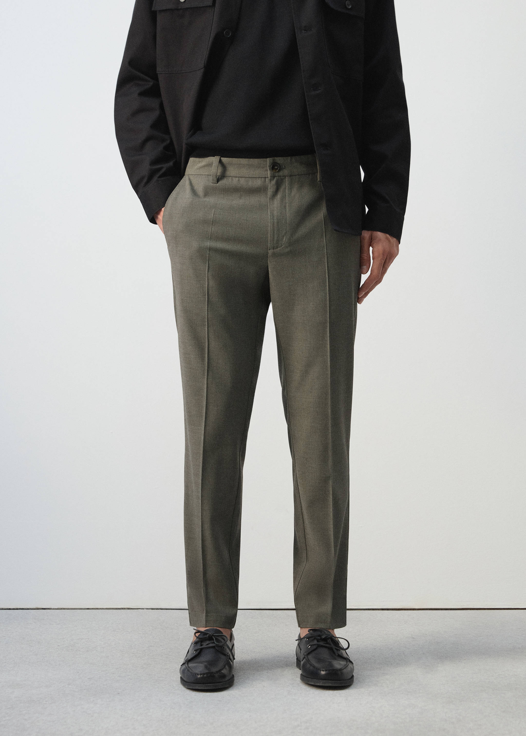 Cropped slim fit trousers - Medium plane