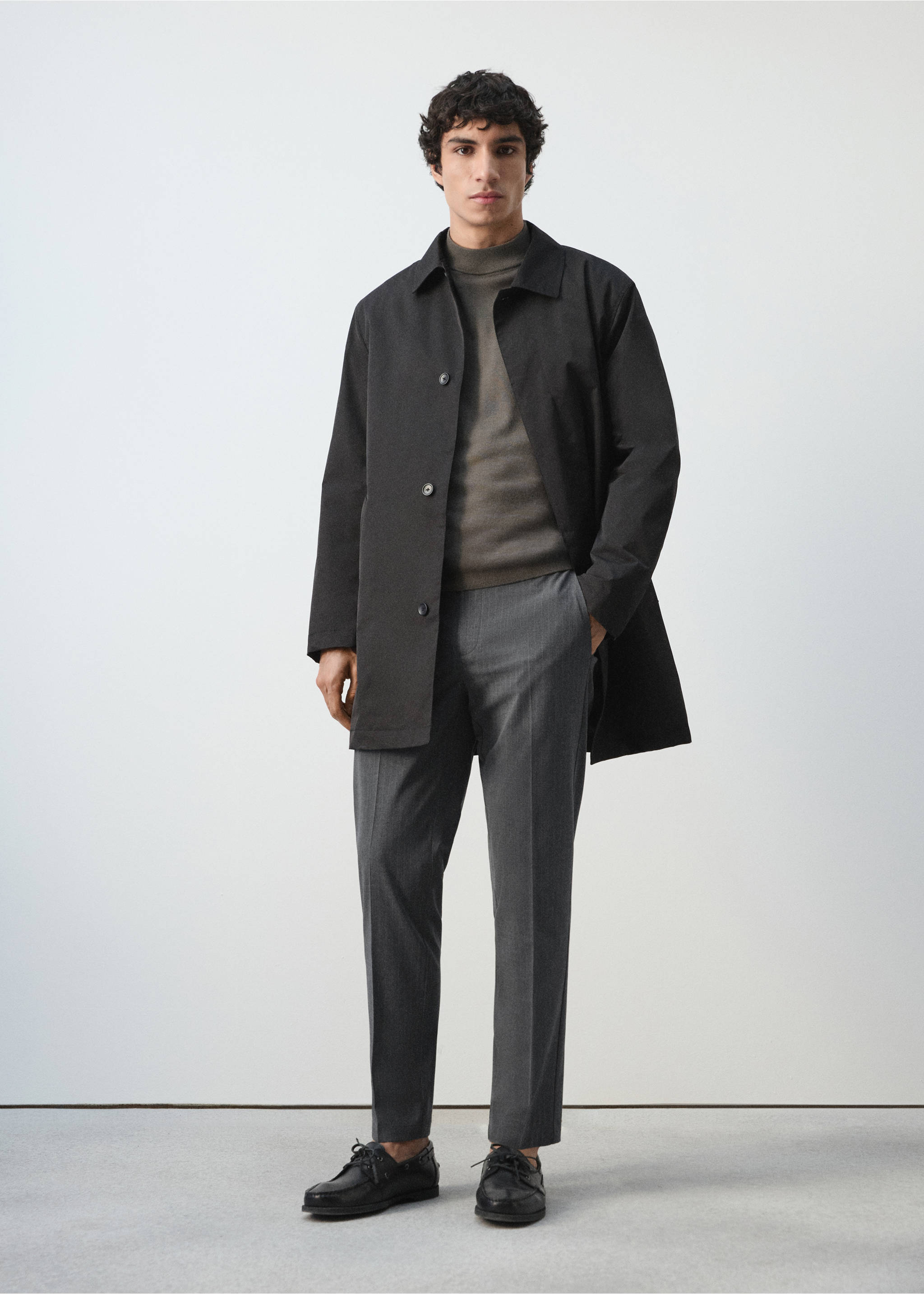 Cropped slim fit trousers - General plane, Grey. Ref: 27054410-00.