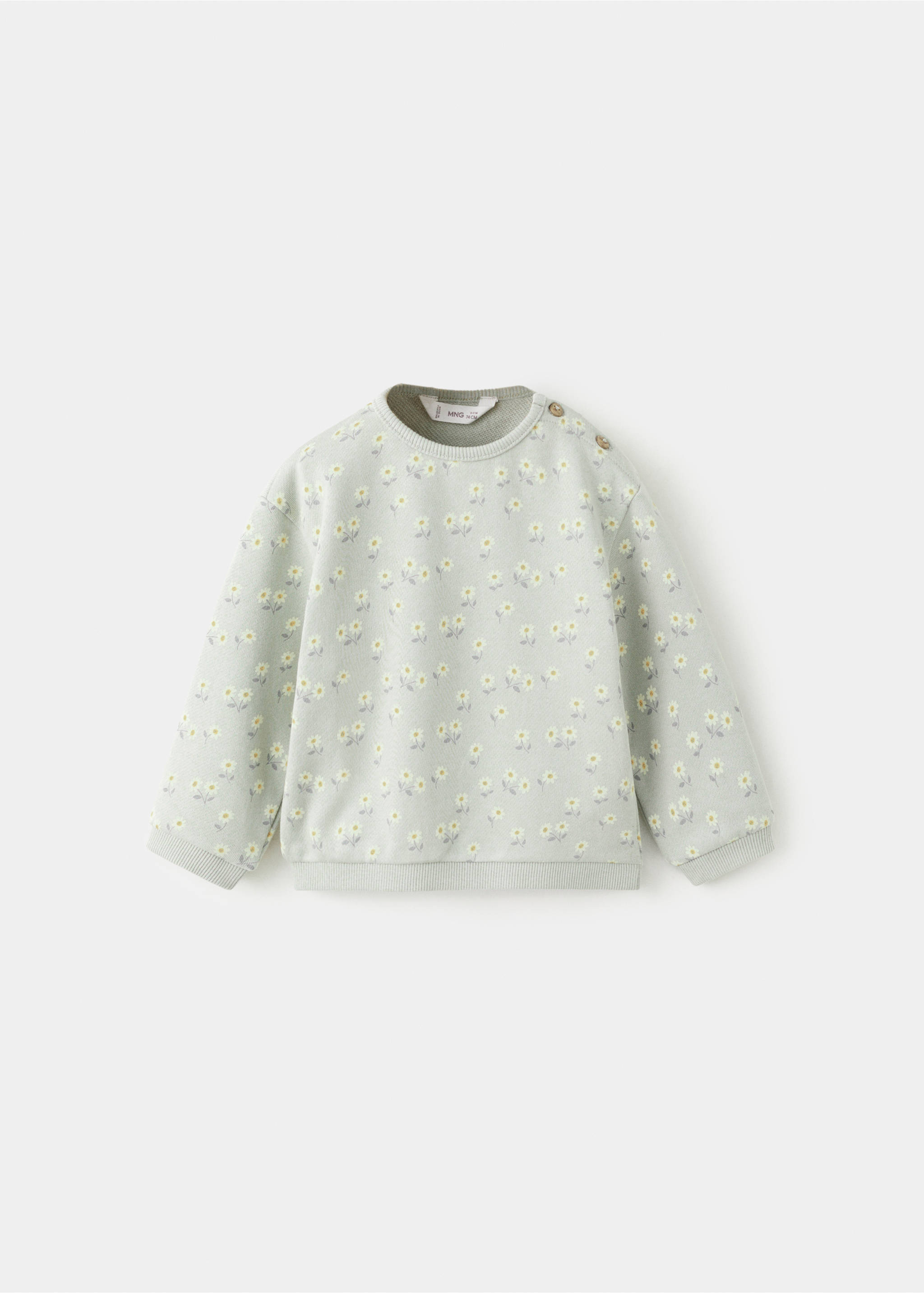 Floral printed sweatshirt - Article without model, Green. Ref: 27054411-00.