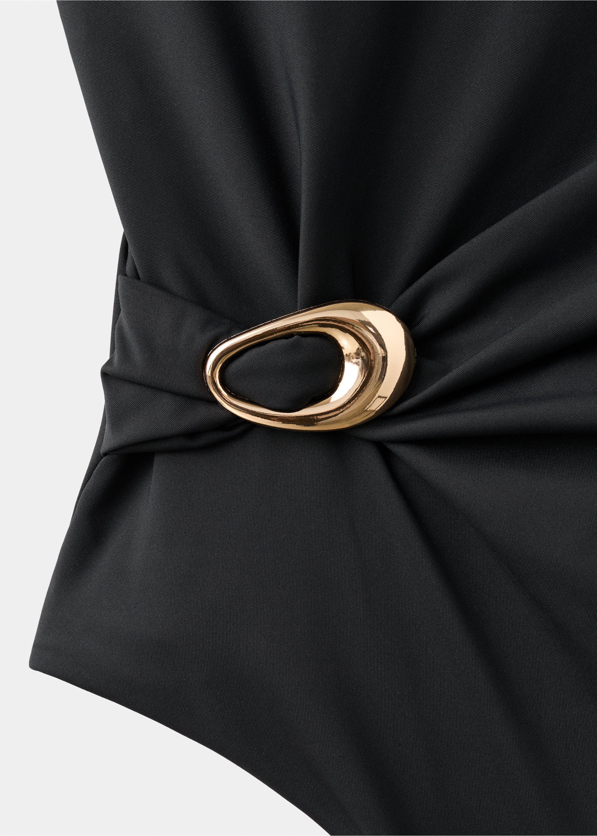 Асимметричный купальник со сборками - Деталь изделия 8, Черный. Ref: 27054412-00.