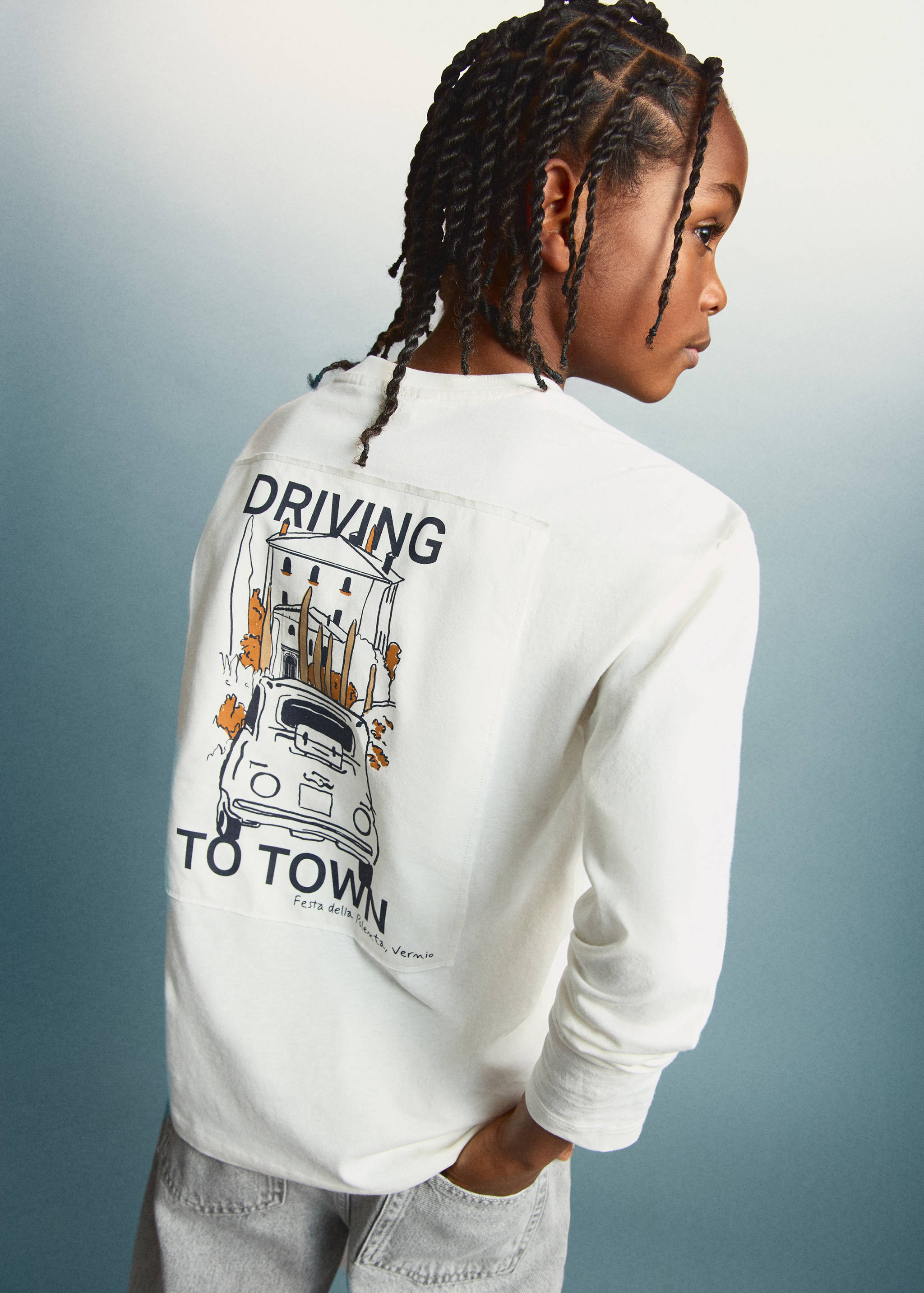 Camiseta algodón estampada - Plano medio