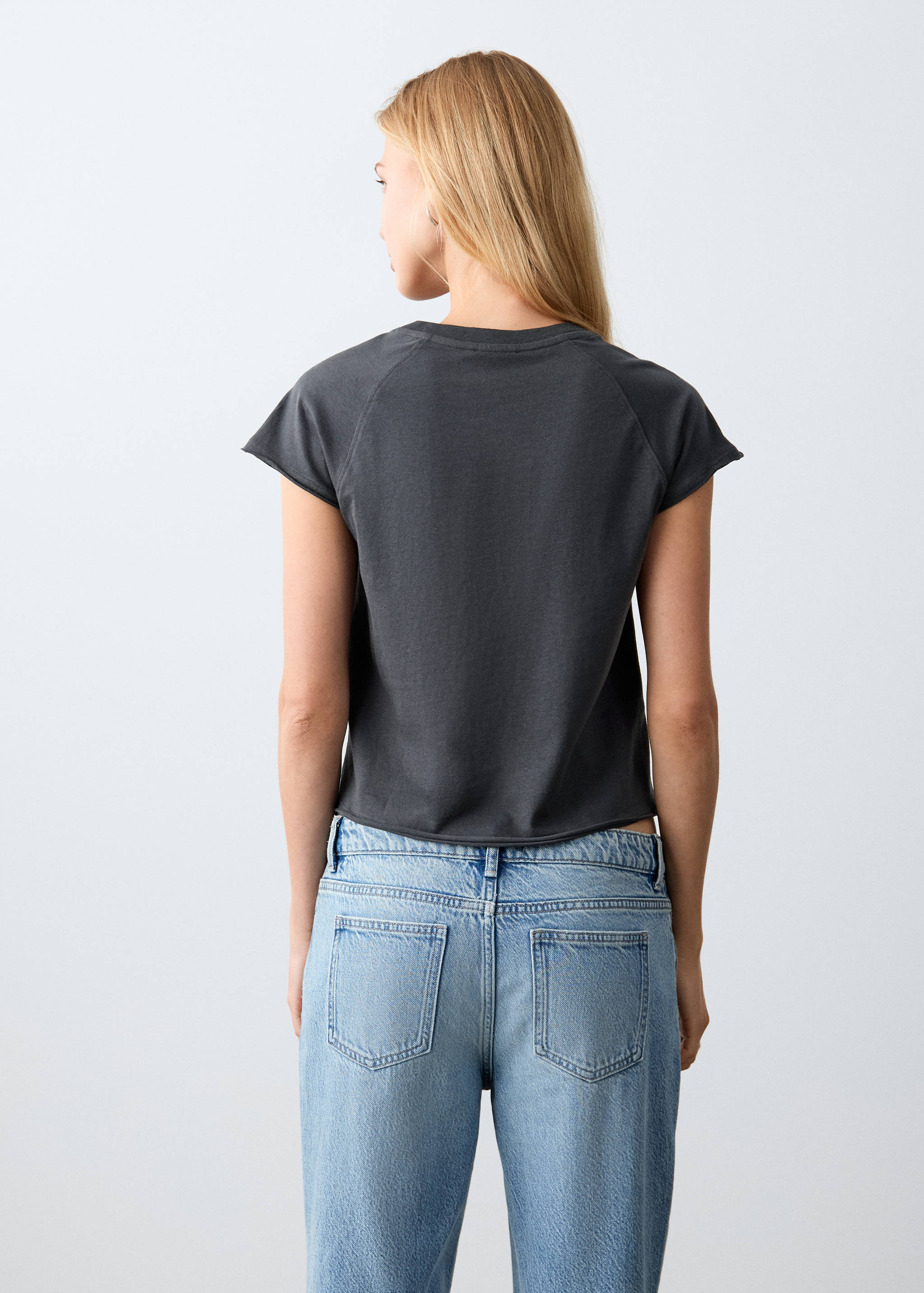 Geborduurd katoenen T-shirt - Achterkant van het artikel