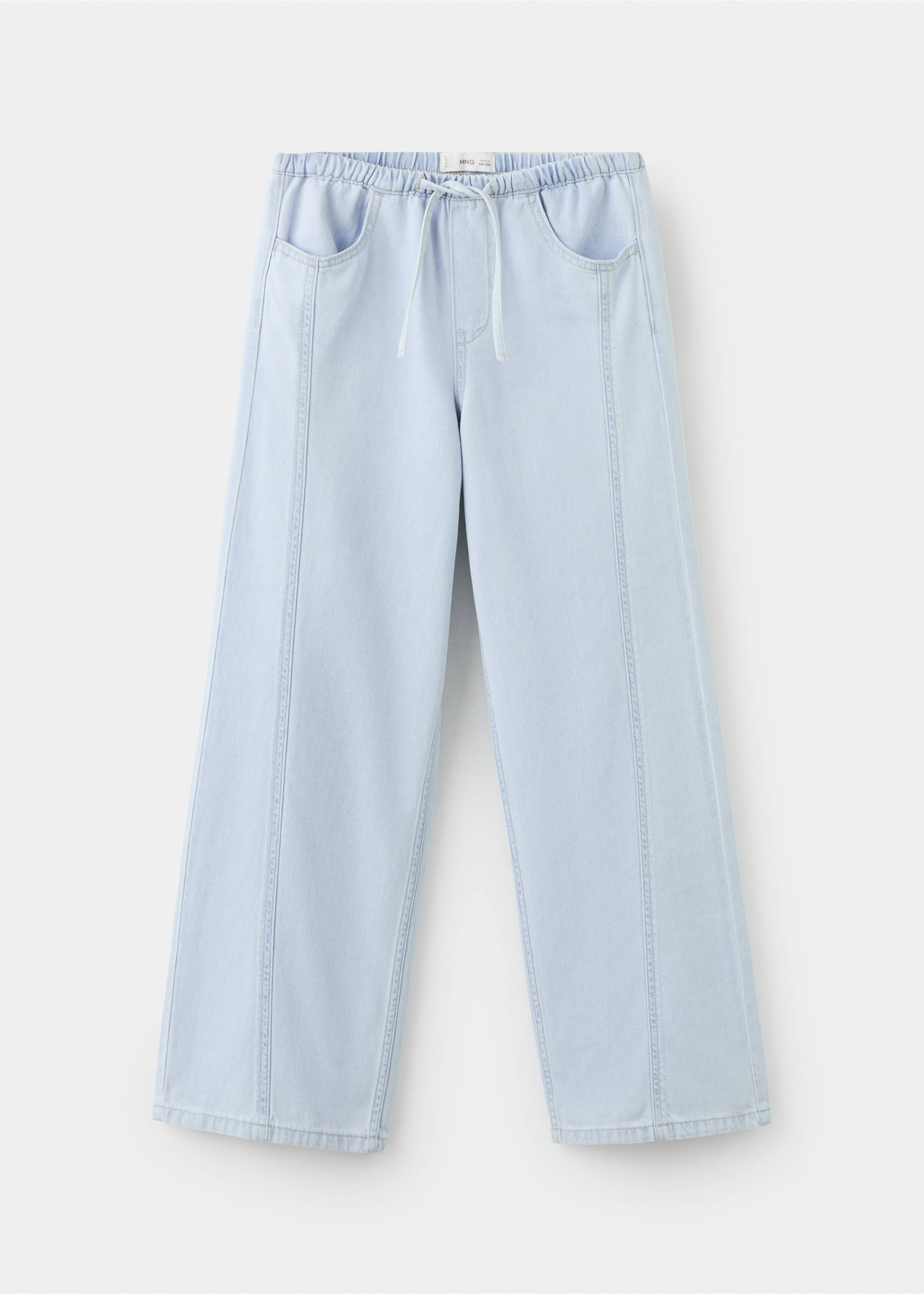 Wide-leg jeans with seam detail - Article without model, Light Blue. Ref: 27054417-00.
