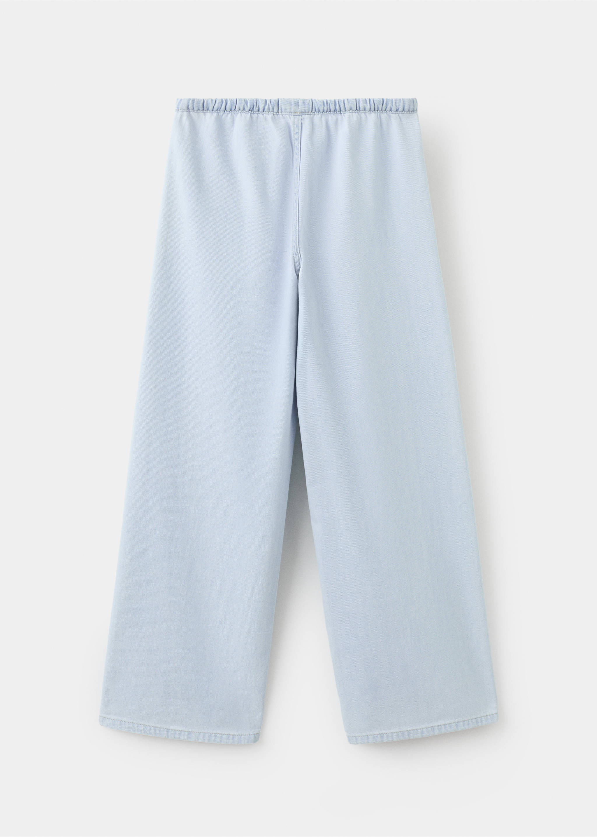 Wide-leg jeans with seam detail - Reverse of the article, Light Blue. Ref: 27054417-00.