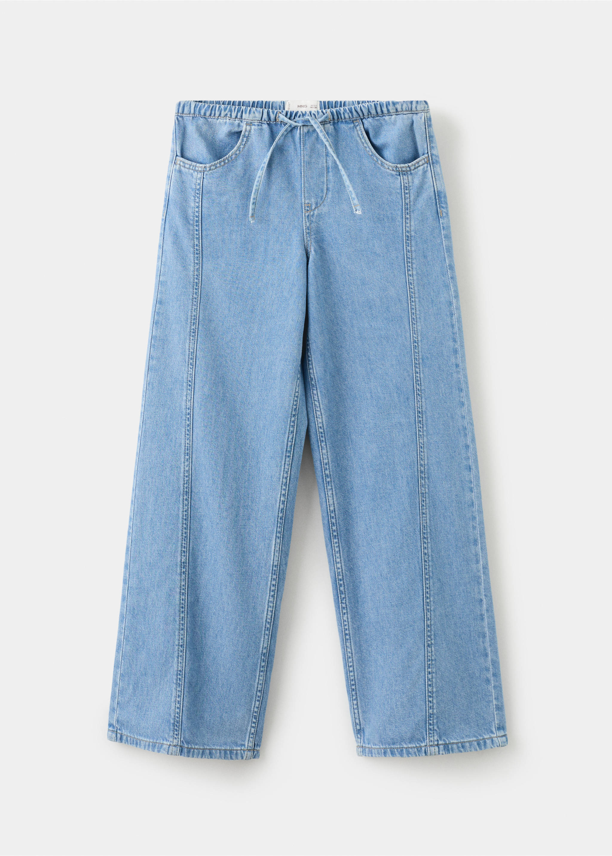 Wide-leg jeans with seam detail - Article without model, Medium Blue. Ref: 27054417-00.