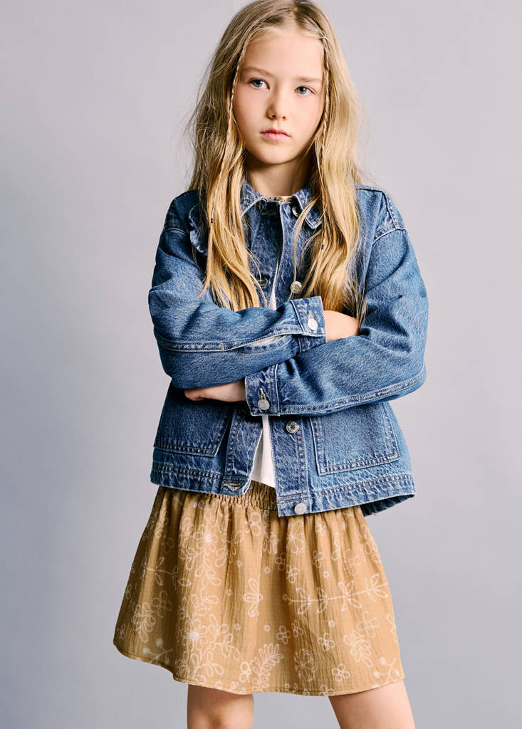 Printed short skirt — Mustard