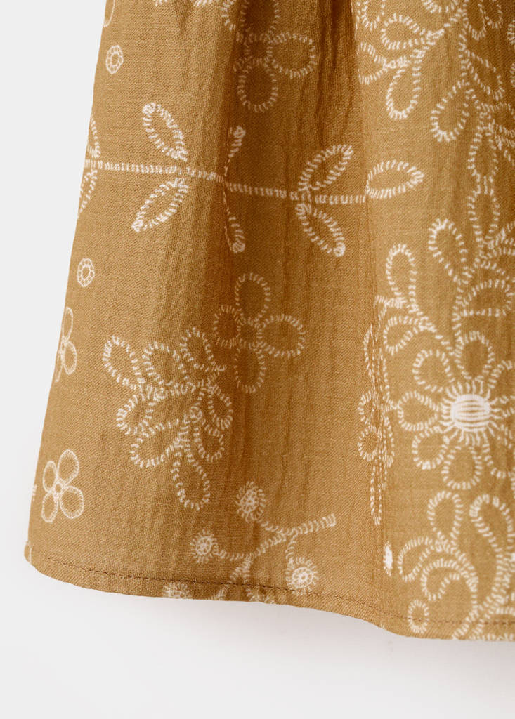 Printed short skirt — Mustard
