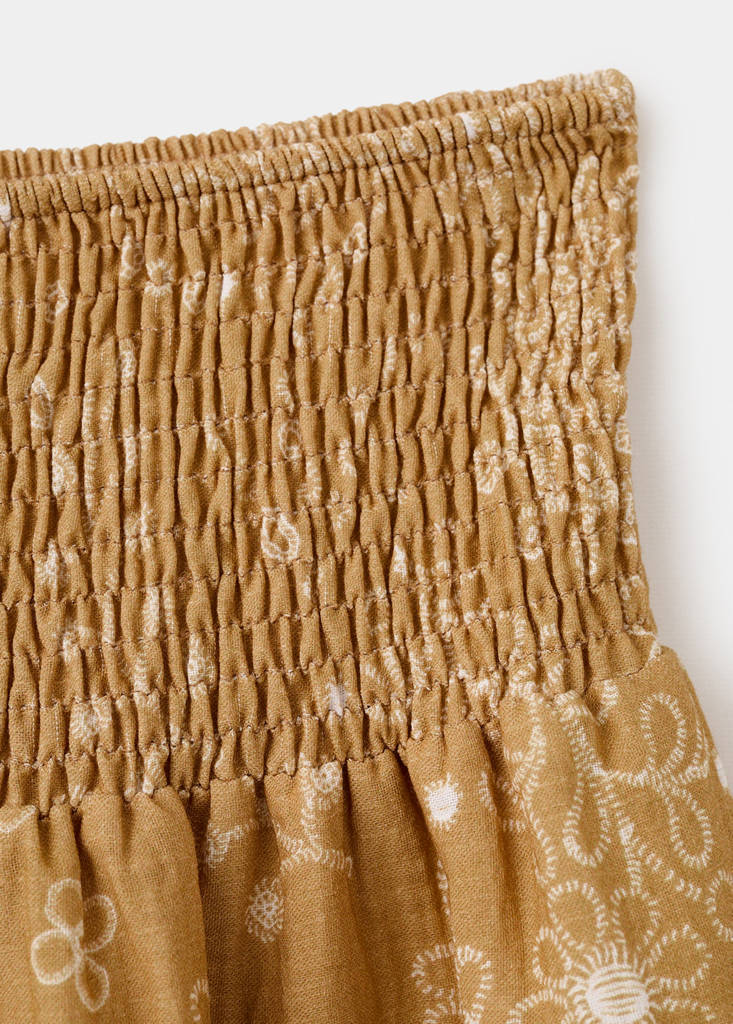Printed short skirt — Mustard