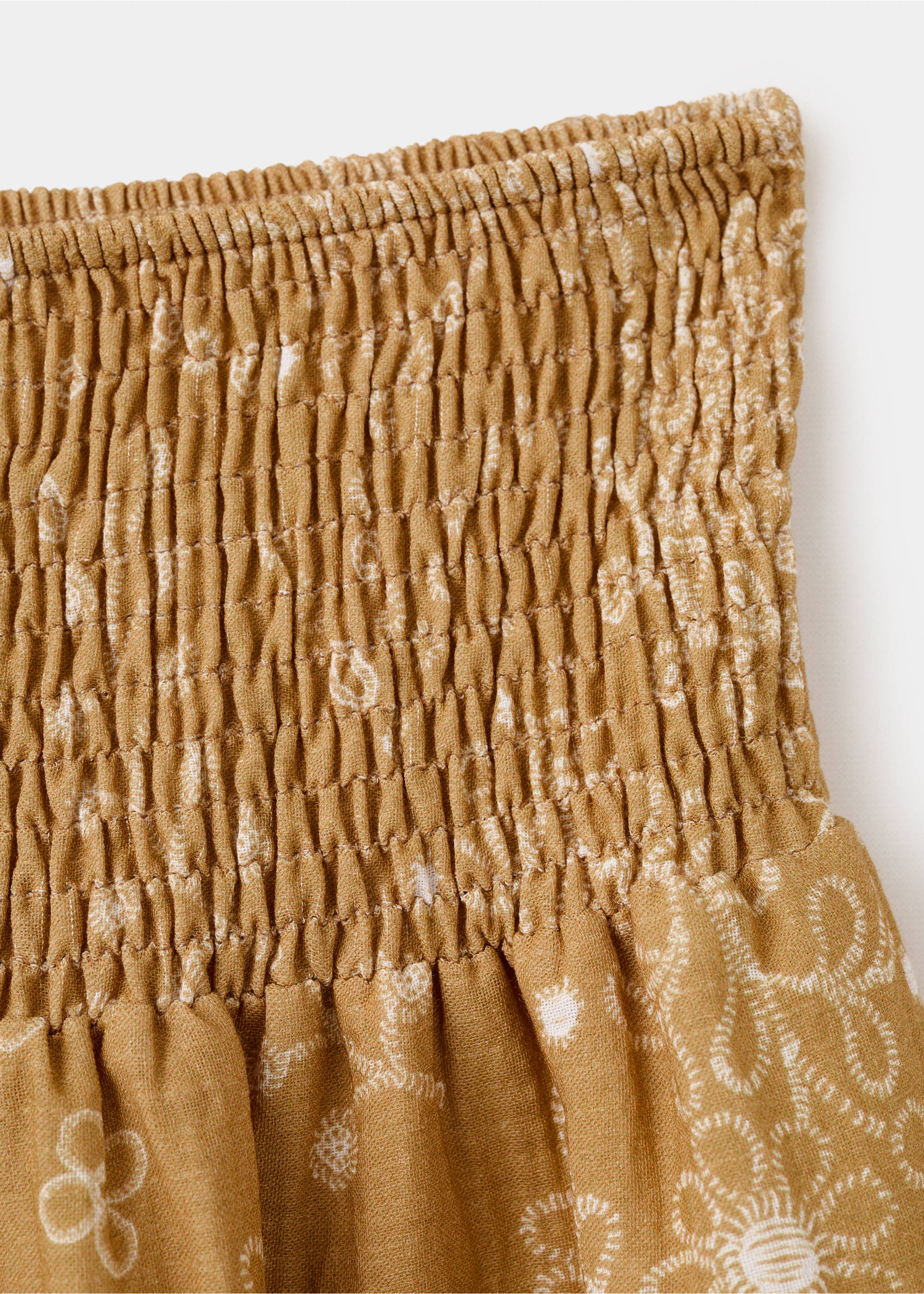 Printed short skirt - Details of the article 0, Mustard. Ref: 27054419-00.